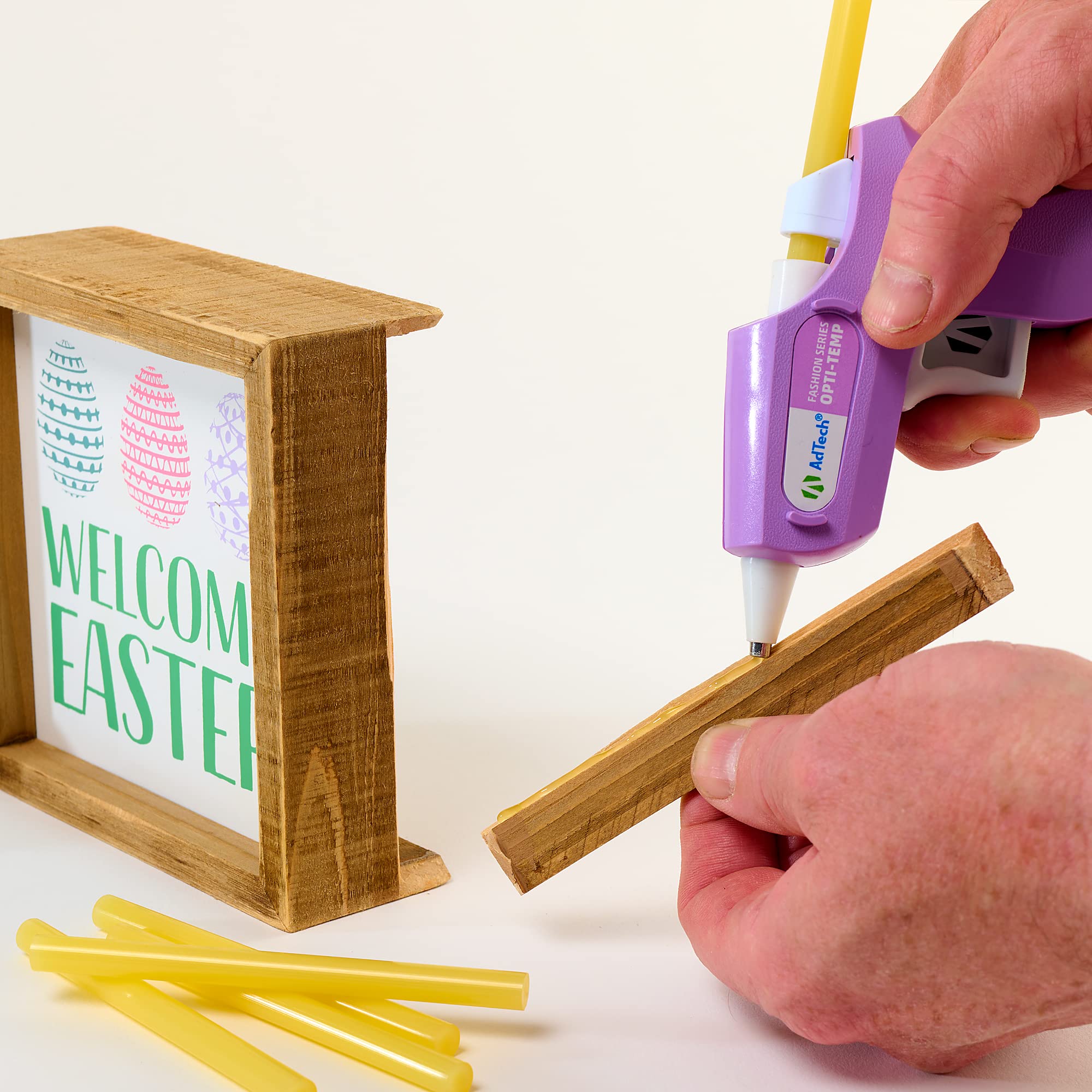 AdTech Premium Mini Hot Glue Gun - Fast Heating, Low Temp Safe, Lavender Craft Glue Gun for Scrapbooking, DIY Projects, Home Decor, Jewelry Making & School Crafts - Perfect for Arts, Repairs & Creative Gifts