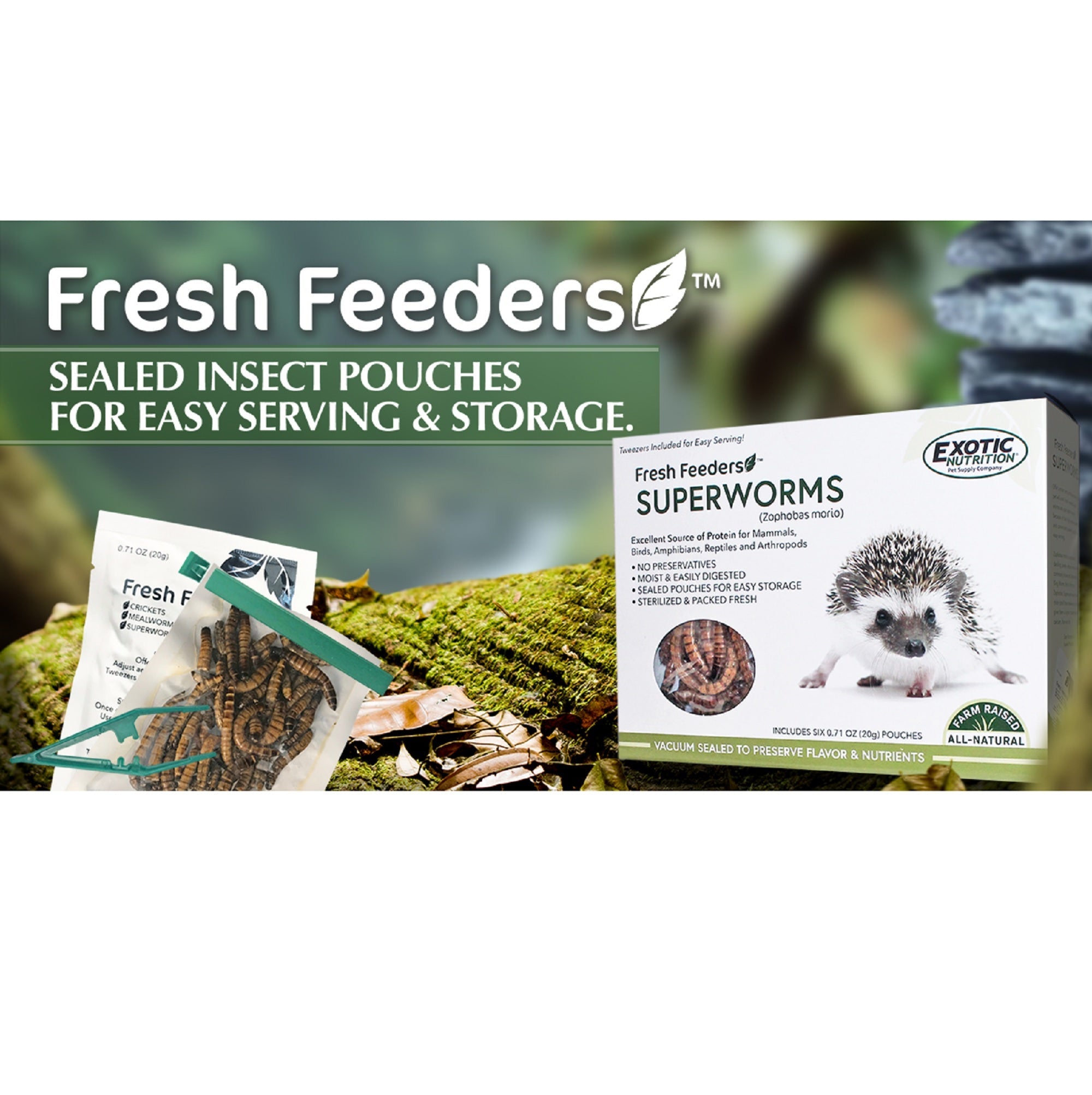 Fresh Feeders for Reptiles & Amphibians - Live Crickets, Worms & Insects - Perfect for Pet Lizards, Frogs & Turtles - High Protein Food for Healthy Growth & Nutrition
