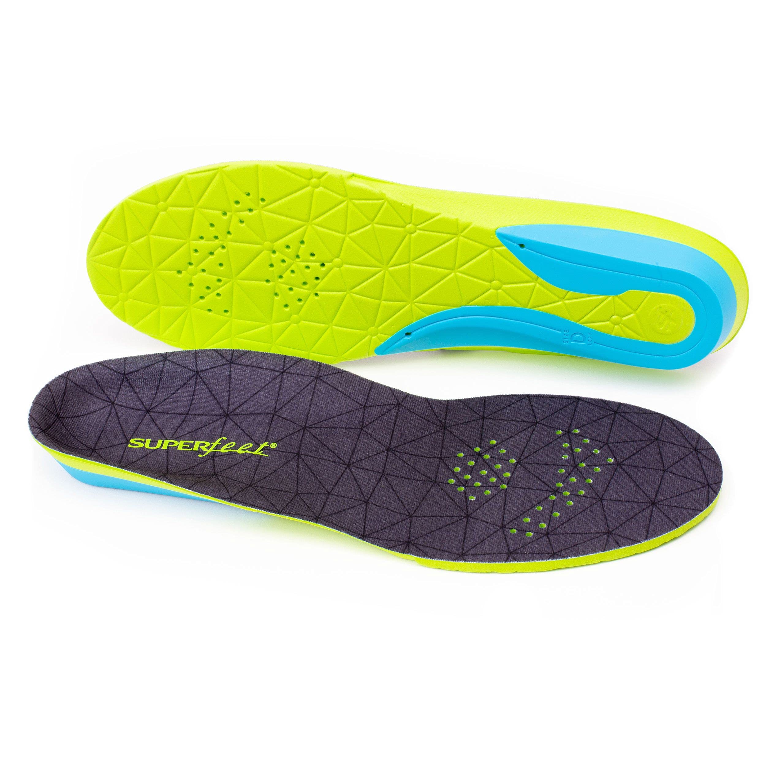 Superfeet FLEXmax Comfort Foam Cushion Insoles for Men & Women - Emerald Color (Men 2.5-5 / Women 4.5-6) - Arch Support for Running, Walking & All-Day Comfort