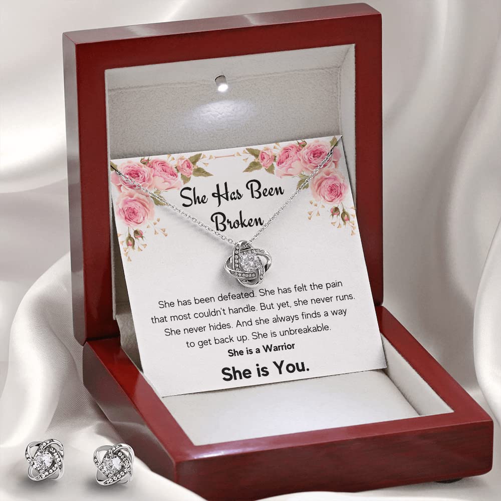 Get Well Soon Gifts for Women - Motivational Inspirational Jewelry Set with Stainless Steel Necklace, Message Card & Gift Box | Encouragement, Sympathy & Recovery Gifts for Her | Perfect for Hospital Visits, Chemo Support & New Beginnings