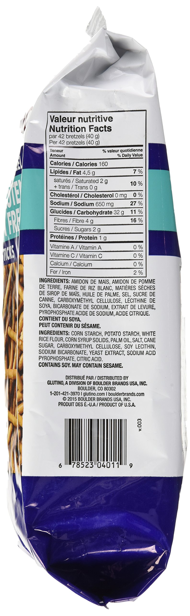 Glutino Gluten Free Pretzel Sticks - 14.1 oz (400g) Crunchy Snack for Parties, School Lunches & Healthy On-the-Go Snacking