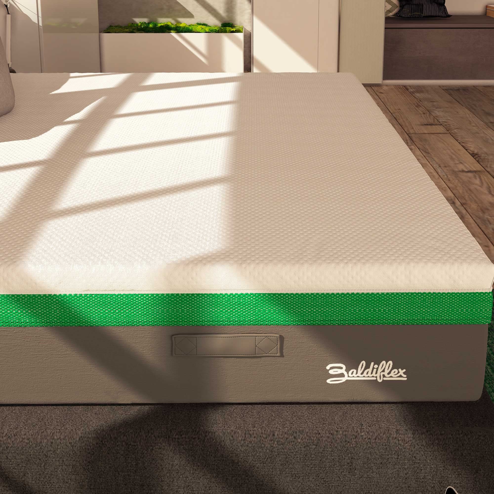 Baldiflex Mojito Big - 120x200cm H30cm Memory Foam Mattress - Removable Medical Device Top - Queen Size Viscoelastic Mattress for Back Pain Relief - Perfect for Guest Rooms & Small Apartments