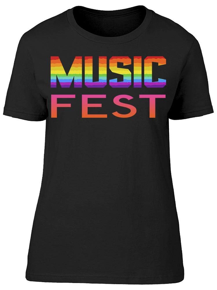 Rainbow Graphic Tee for Women | Trendy Music Festival T-Shirt | Soft Cotton Comfort | Perfect for Concerts & Summer Outfits