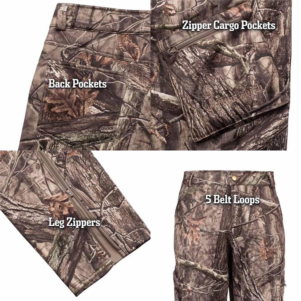 Huntworth Men's Mid-Weight Soft Shell Hunting Pants - Waterproof, Windproof & Breathable for Outdoor Adventures, Hiking & Camping