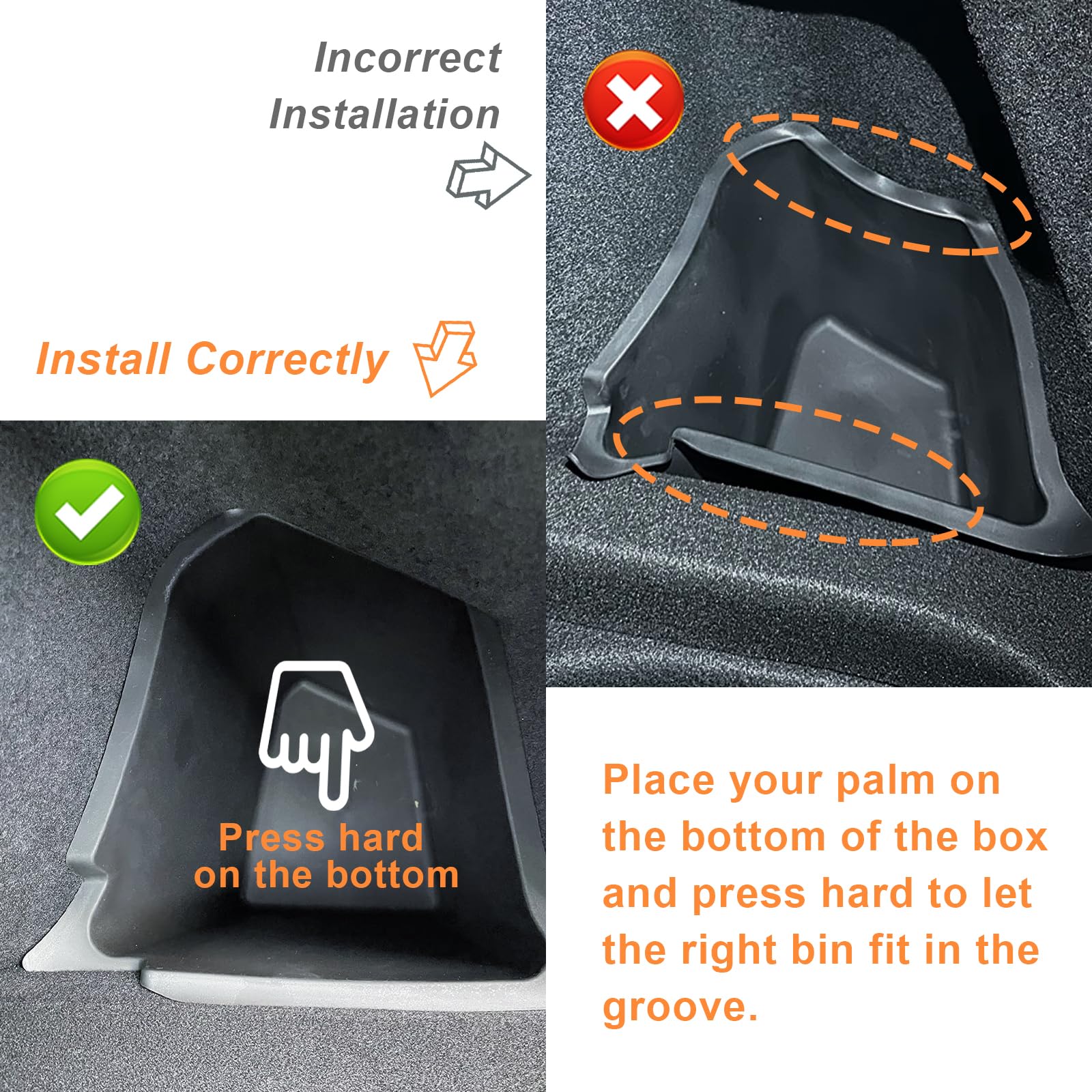 2022-2024 Tesla Model Y Trunk Organizer with Lids - Premium Black Storage Bins & Side Boxes Protector for 5-Seater Model Y (Post July 2022) | Perfect for Road Trips, Grocery Storage & Car Organization Accessories