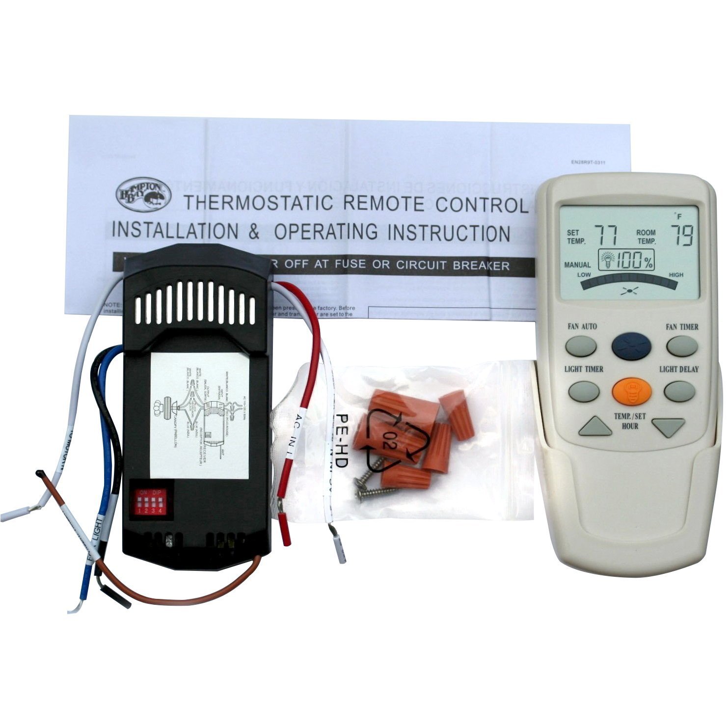 Hampton Bay Ceiling Fan with Remote Control - 9t Kit for Home Cooling