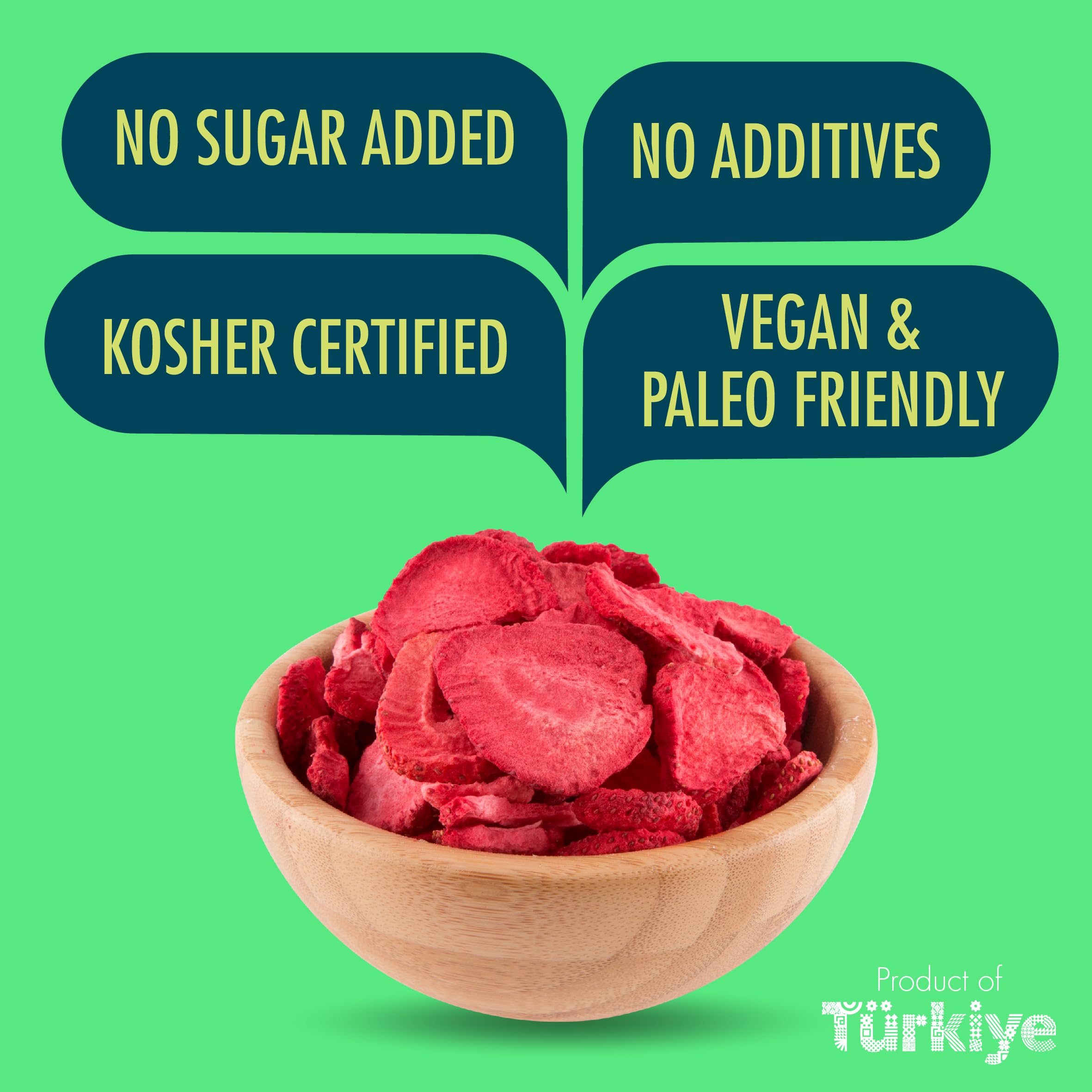 Freeze Dried Strawberry Slices - Healthy Vegan Snacks, Gluten Free, Non-GMO, Kosher & Halal Certified (Pack of 12, 0.53oz Each) - Crunchy Dehydrated Fruit for Travel, Hiking, School Lunch & On-the-Go Snacking