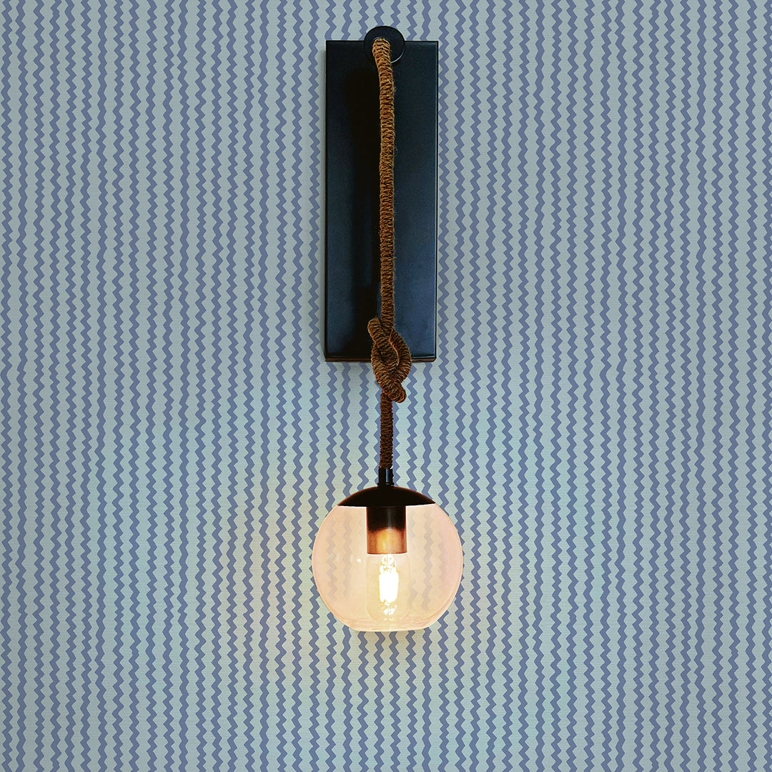 Rick Rack Revival Printed Authentic Grasscloth Wallpaper - Peel and Stick Removable Wallpaper for Bedroom, Living Room, Nursery & Home Decor