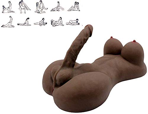 Realistic 3D Silica Gel Torso Sex Doll with Pussy & Penis - Unisex Adult Toy for Gay, Lesbian & Solo Play - Perfect for Fantasy Fulfillment & Masturbation