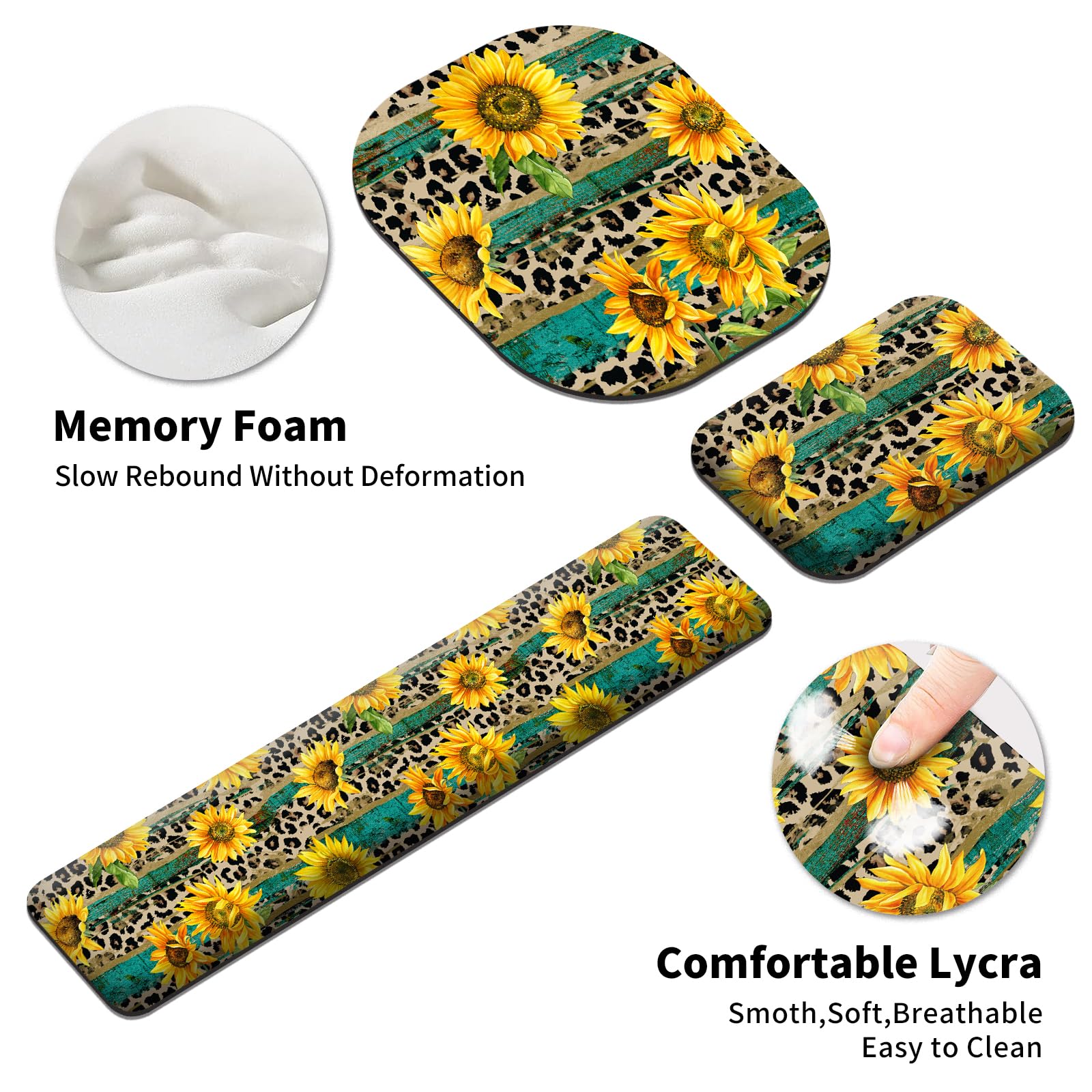 Ergonomic Keyboard Wrist Rest & Mouse Pad Set - Memory Foam Support for Office & Gaming