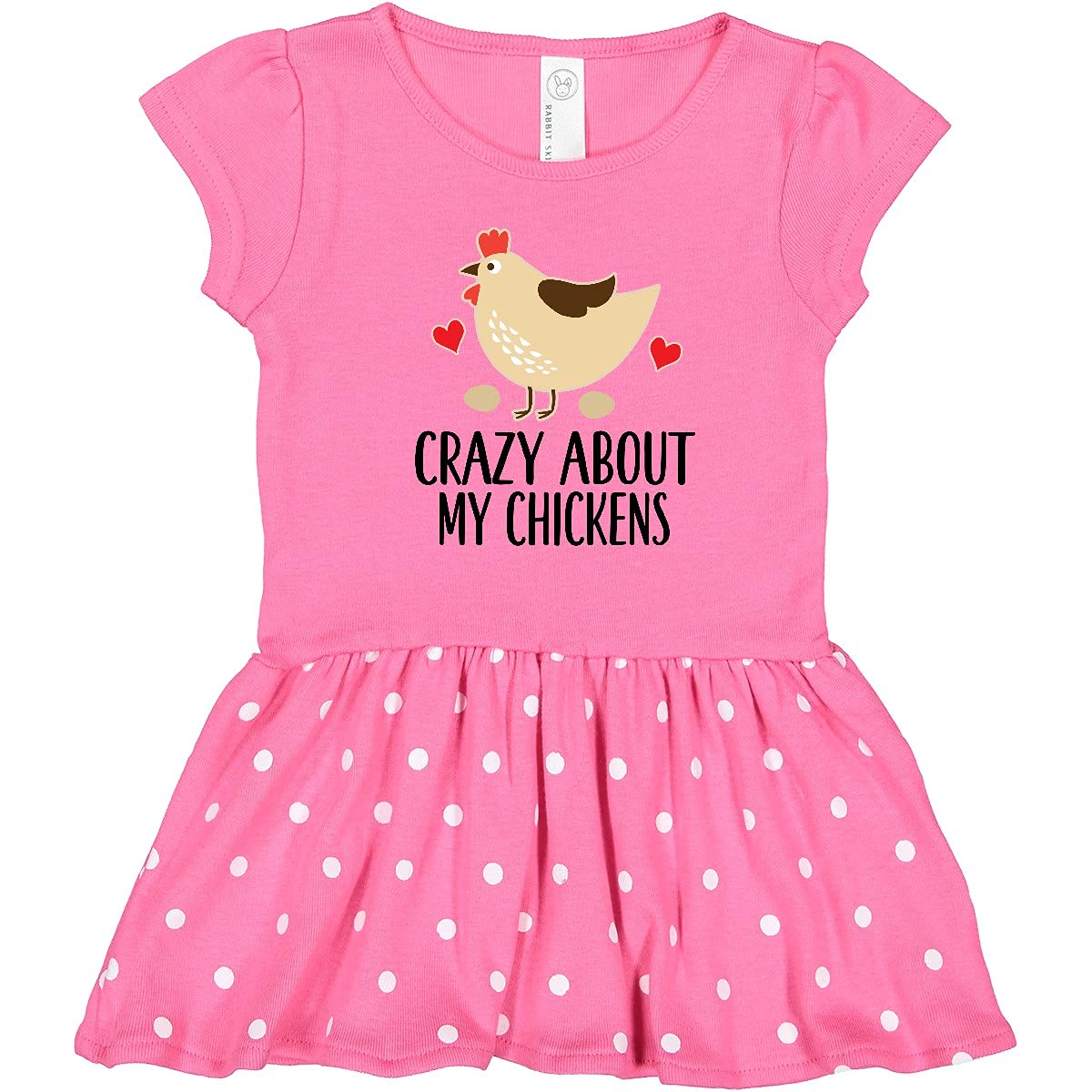 Inktastic Adorable Chicken Farming Toddler Dress - Fun Farm Animal Print Kids Outfit for Playdates & Outdoor Activities