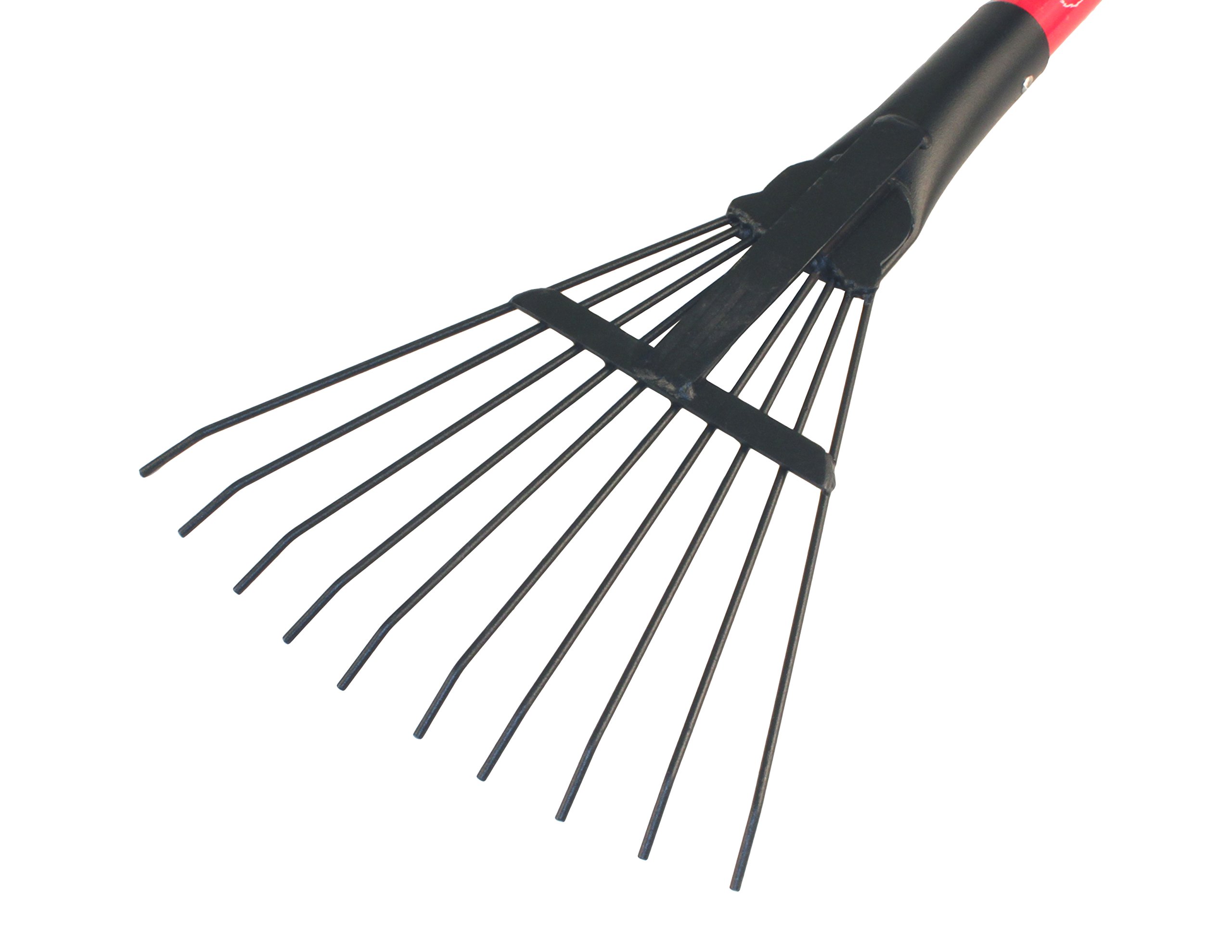 Bully Tools 92317 8-Inch Shrub Rake with Fiberglass Handle - Perfect for Gardening, Landscaping, and Yard Maintenance