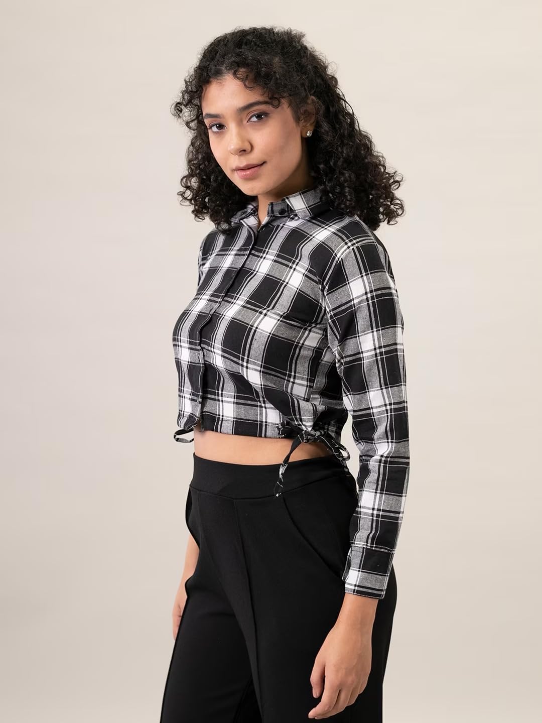 Stylish Cotton Checked Casual Short Sleeve Shirt for Women | Comfortable Summer Tops | Perfect for Outings, Beach Wear & Everyday Fashion