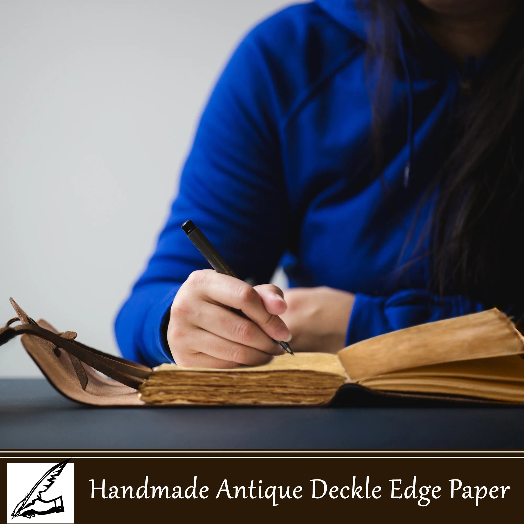 Handmade Leather Bound Journal - Premium Writing Notebook for Men & Women - Perfect for Travel, Journaling & Note Taking