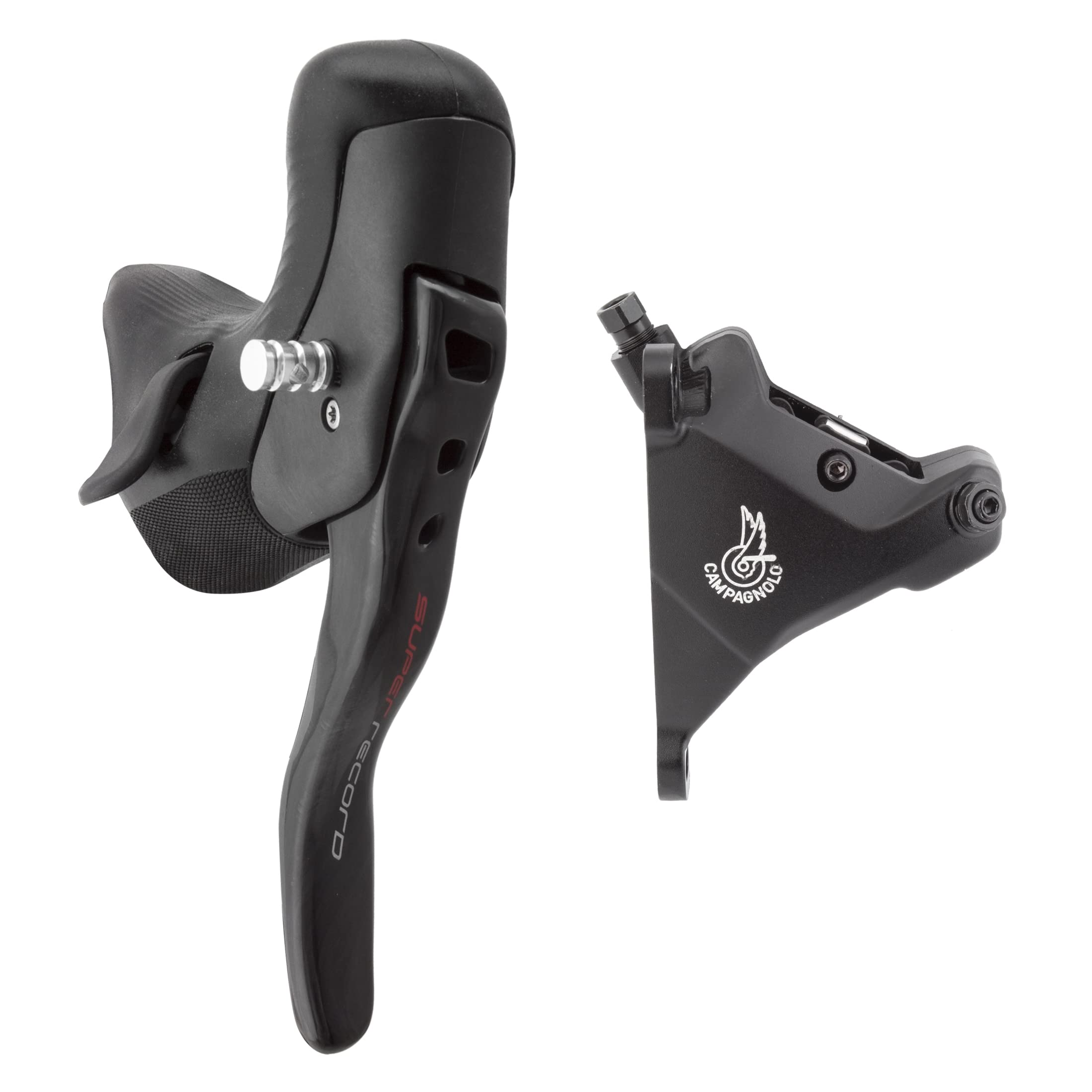Campagnolo Super Record Ergopower EPS Hydraulic Brake & Shift Lever with Disc Caliper - Left/Front, 12-Speed, 160mm Flat Mount, Black | High-Performance Road Bike Components for Professional Cyclists