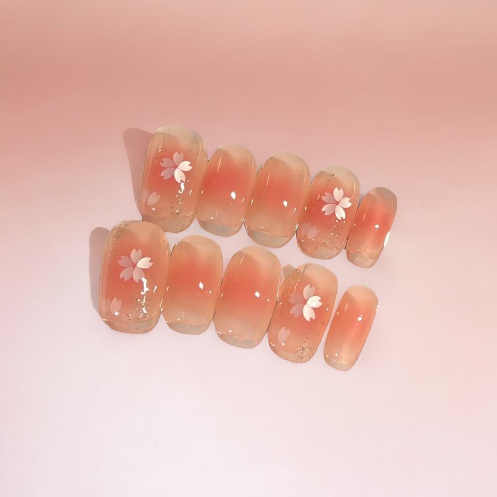 Hand Painted Press on Nails - Natural Floral Designs for Everyday Wear | Perfect for Weddings, Parties & Special Occasions