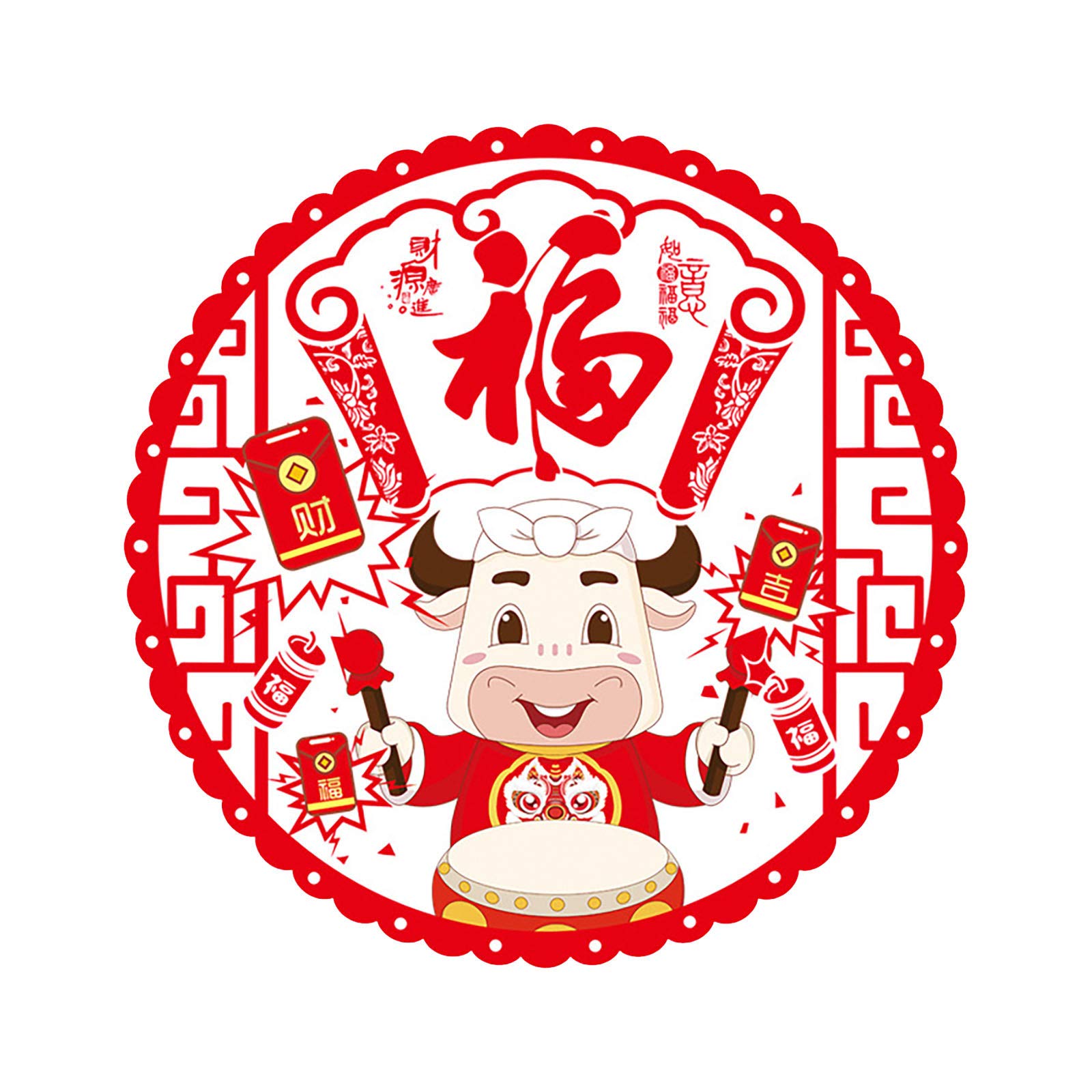 Chinese Zodiac Wall Stickers - Kitchen & Window Decoration for Festive Year