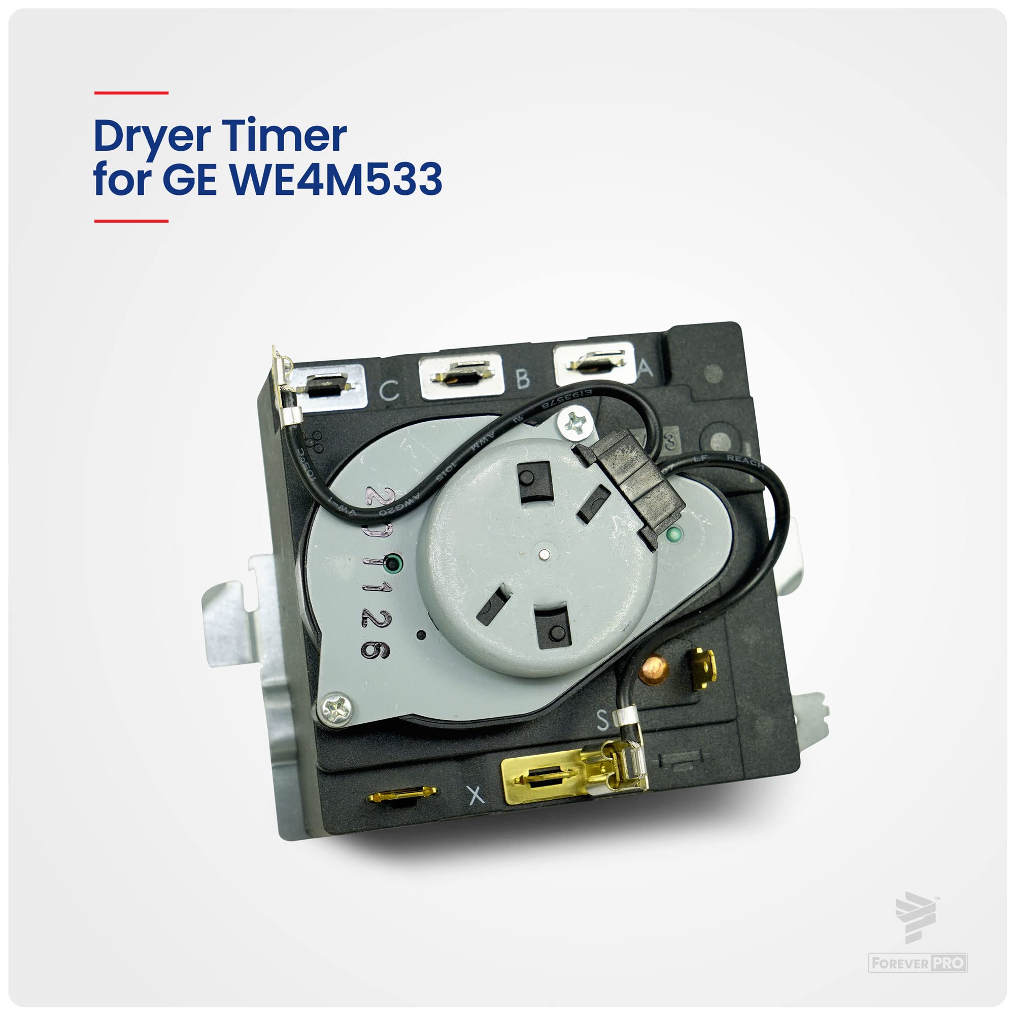 ForeverPRO WE4M533 Dryer Timer Replacement for GE WE4M364 - Compatible with GE Dryers, Easy Installation, Durable & Reliable - Perfect for Home Laundry Rooms & Appliance Repair