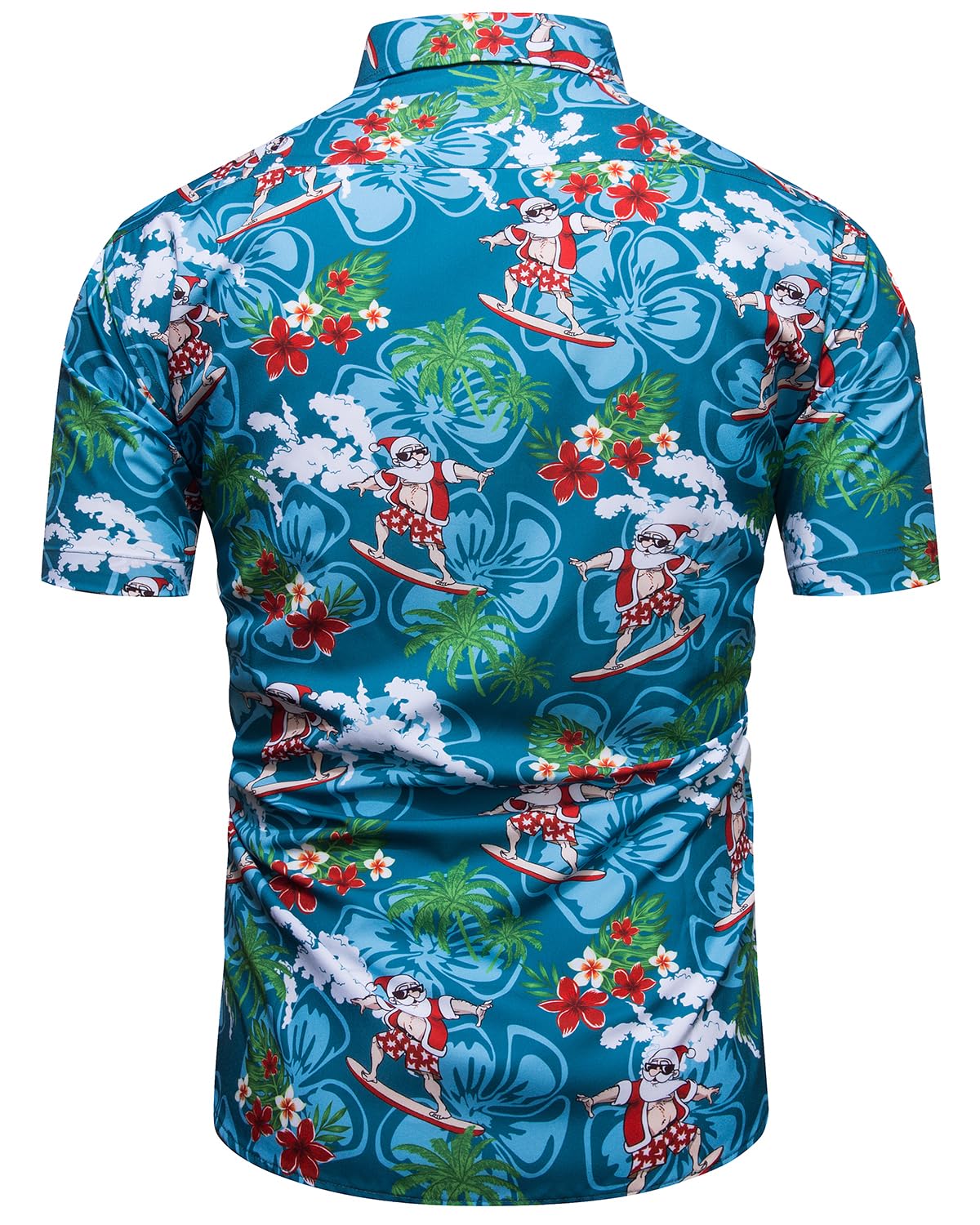 Funny Ugly Christmas Shirt for Men - Santa Claus Holiday Hawaiian Short Sleeve Button Down Dress Shirt | Perfect for Christmas Parties, Office Holiday Events & Family Gatherings