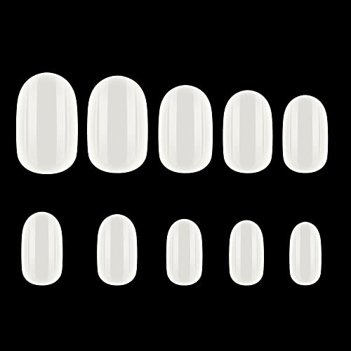 Makartt Short Oval Acrylic False Nails - 500pcs Natural Full Cover Nail Tips in 10 Sizes for DIY Nail Art & Salon Use | Perfect for Everyday Wear, Special Occasions & Professional Manicures