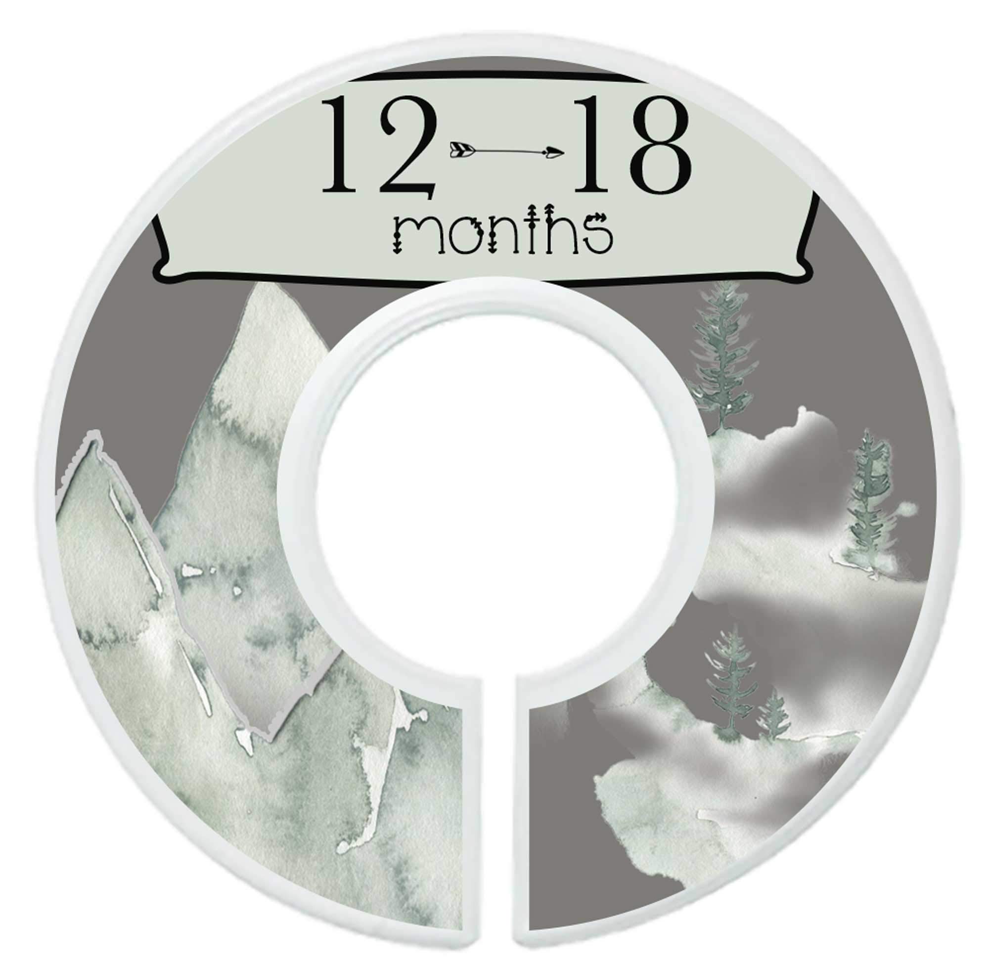 Baby Boy Clothes Organizer Dividers - Nursery Closet Dividers with Rustic Mountain Design - Perfect for Nursery Organization & Baby Closet Storage