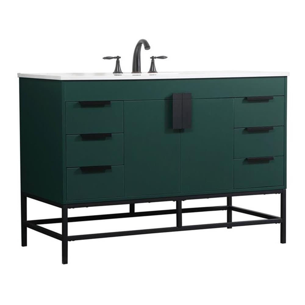 Modern 30-Inch Single Bathroom Vanity with Under Sink Storage Organizer - Elegant Blue Bathroom Cabinet for Small Space Organization | Perfect for Apartments, Condos & Powder Rooms