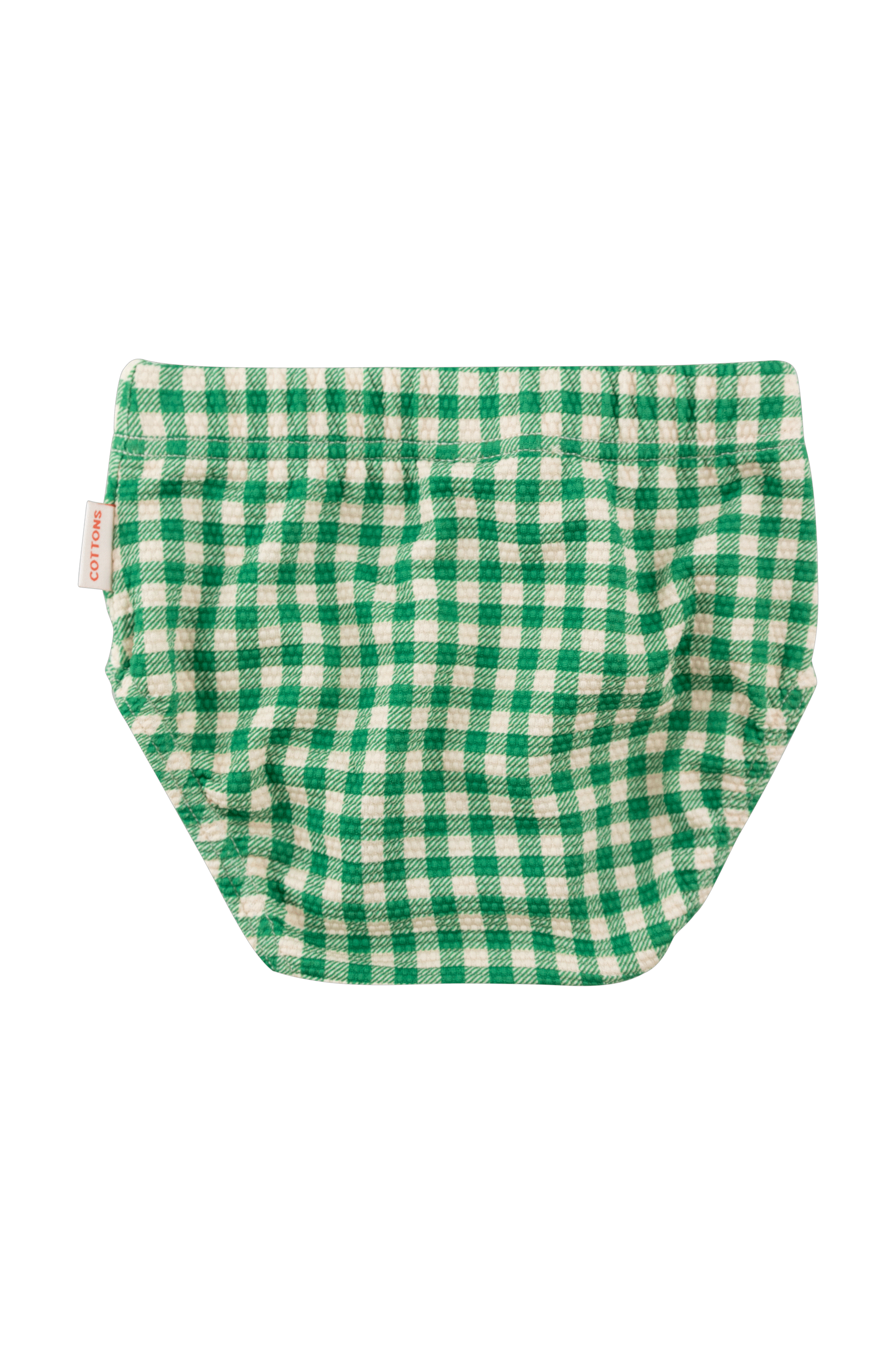Tinycottons Green Check Swim Bloomers for Girls - Comfortable & Stylish Swimwear for Beach, Pool & Summer Activities