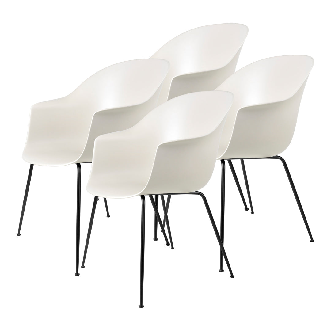Modern Bat Dining Chair with Conic Base - Unupholstered Wooden Seat - Perfect for Kitchen, Dining Room & Restaurant Decor