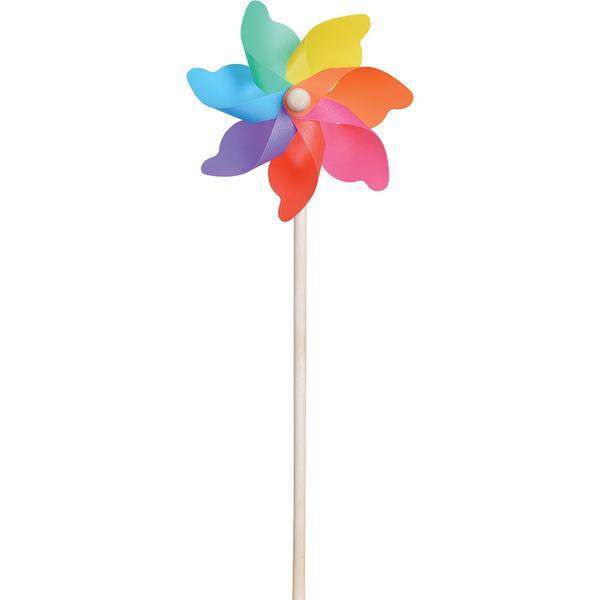 7 Inch Rainbow Pinwheel - Colorful Outdoor Garden Decor for Kids & Parties | Perfect for Summer Play, Backyard Decorations, and Festive Celebrations