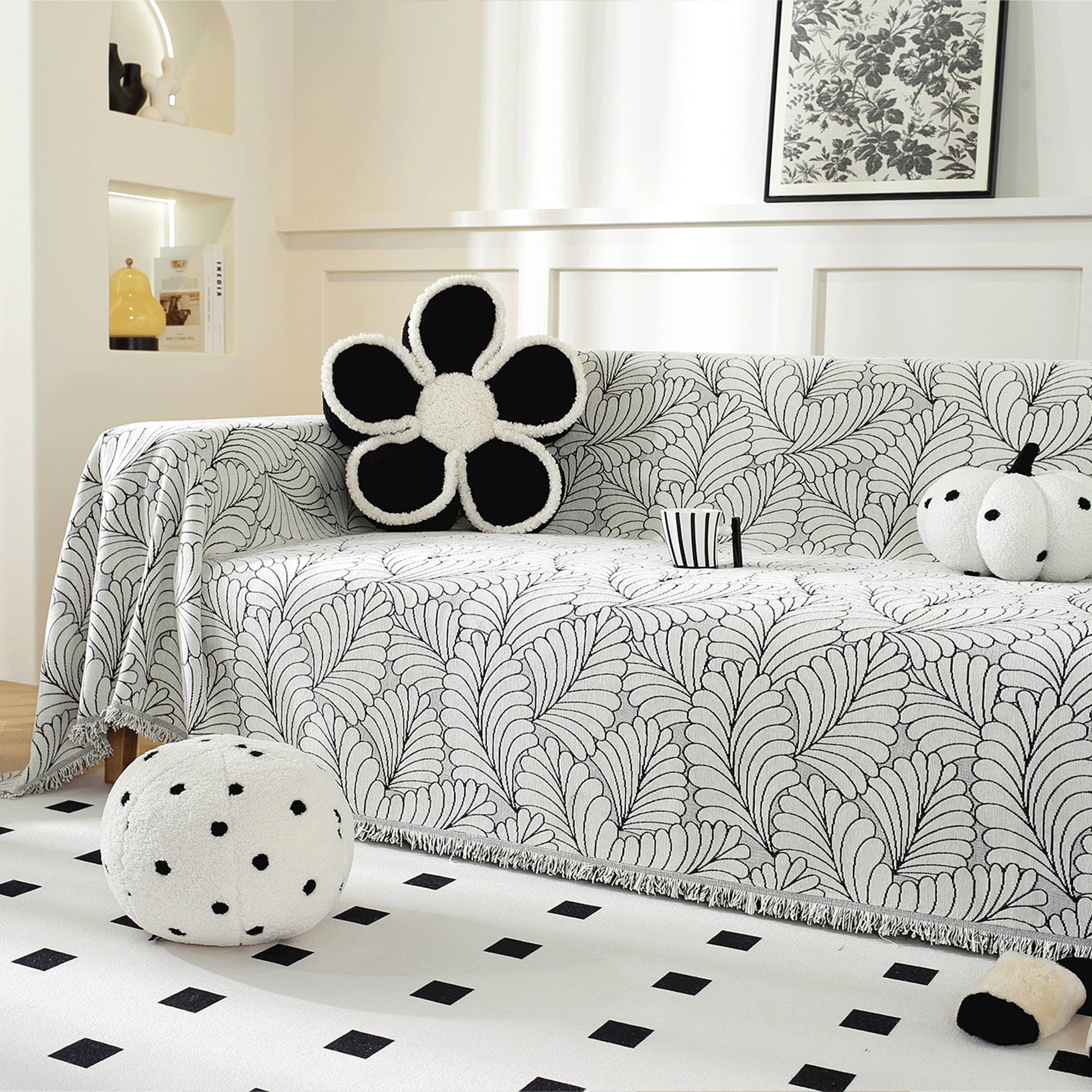 Premium Luxe Leaf Sofa Cover - Soft, Durable & Stylish for Living Room, Bedroom - Perfect for Home Decor & Protection