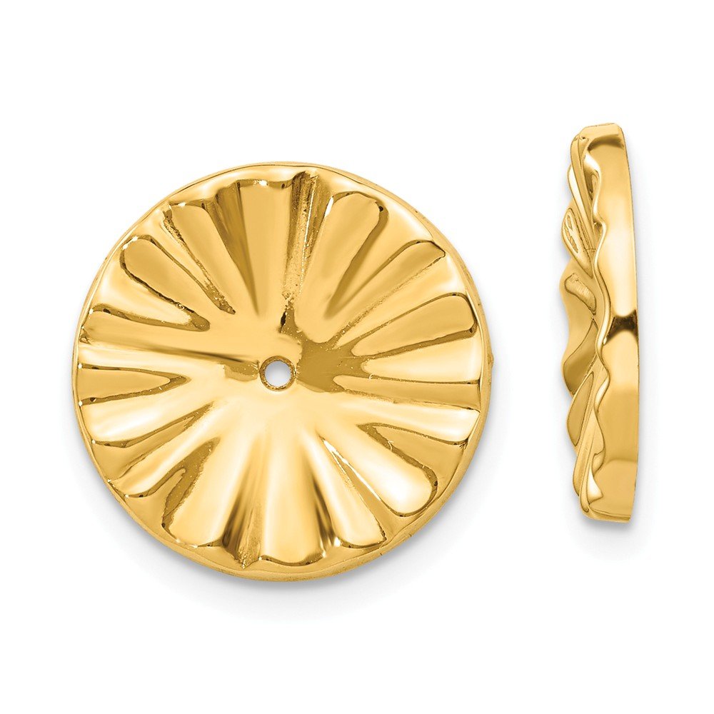 14K Yellow Gold Polished Sunburst Earring Jackets - Perfect for Weddings, Parties, and Everyday Elegance