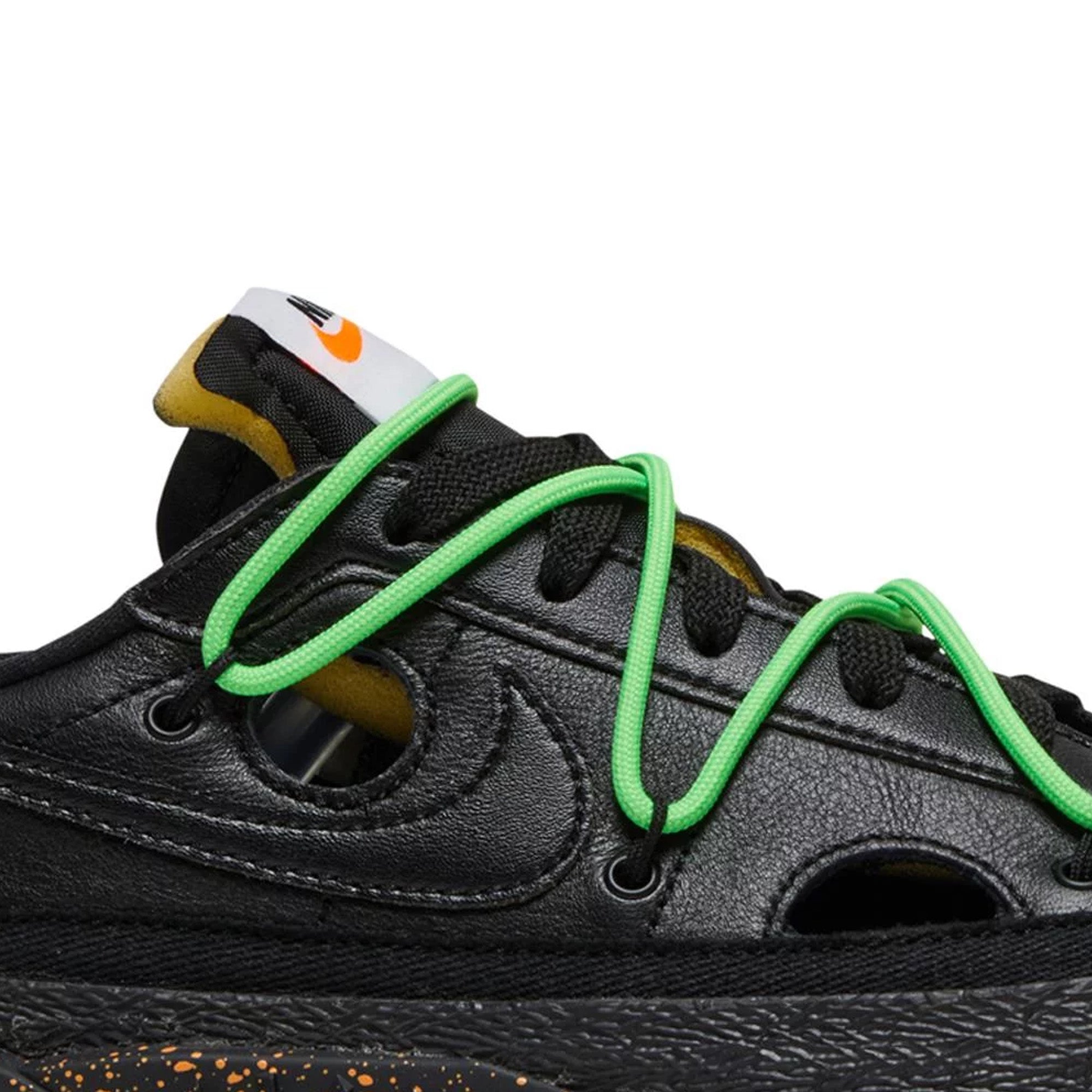 Nike Blazer Low x Off-White 'Black Electro Green' Sneakers (2022) - Men's Streetwear Fashion Shoes for Casual Wear & Urban Style