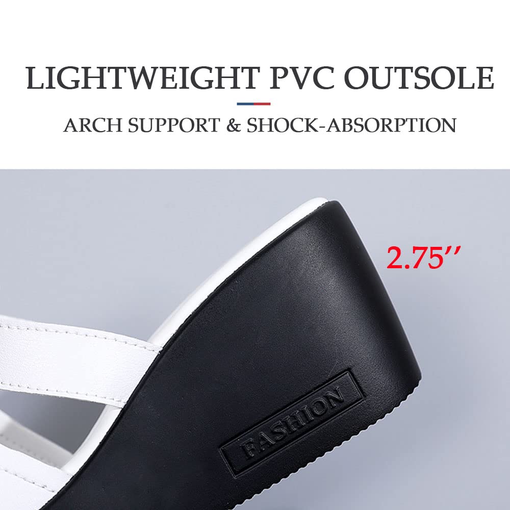 HESBITEUL Women's Comfortable Wedge Sandals with Arch Support - Open Toe Platform Summer Shoes for Walking, Travel & Casual Outfits