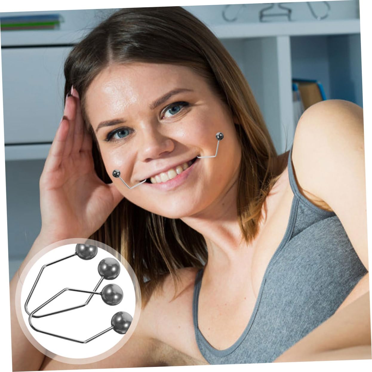 IPetBoom 2 Pairs Metal Dimple Maker Clip - Cheek Trainer for Natural Dimples, Facial Exercise & Smile Enhancement (Alloy Black) | Perfect for Beauty Enthusiasts & Cosplay Makeup
