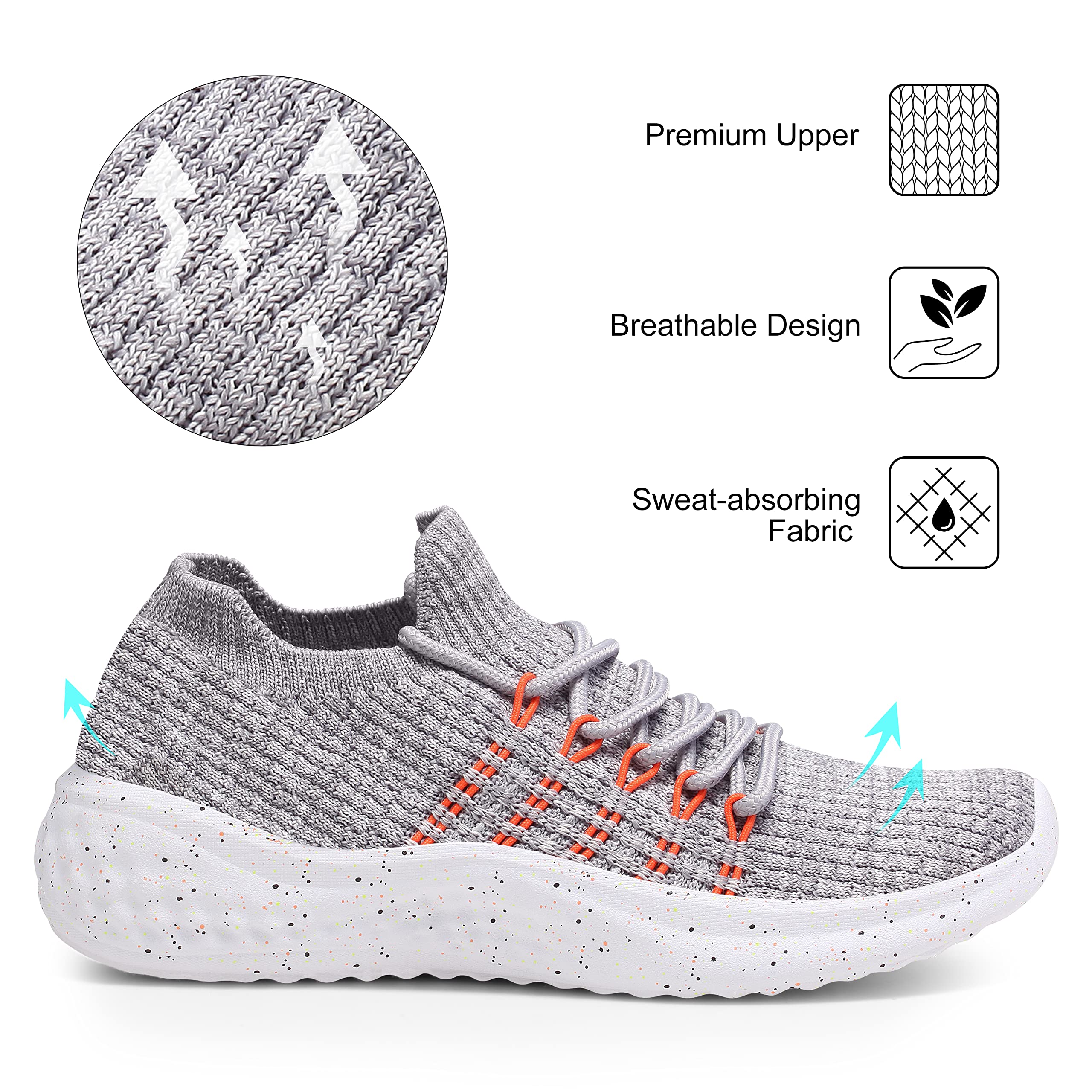 Women's Lightweight Slip-On Walking Shoes - Breathable Tennis Sneakers for Women - Comfortable Athletic Sport Shoes for Walking, Running & Gym Workouts - Perfect for Casual Wear, Travel & Outdoor Activities