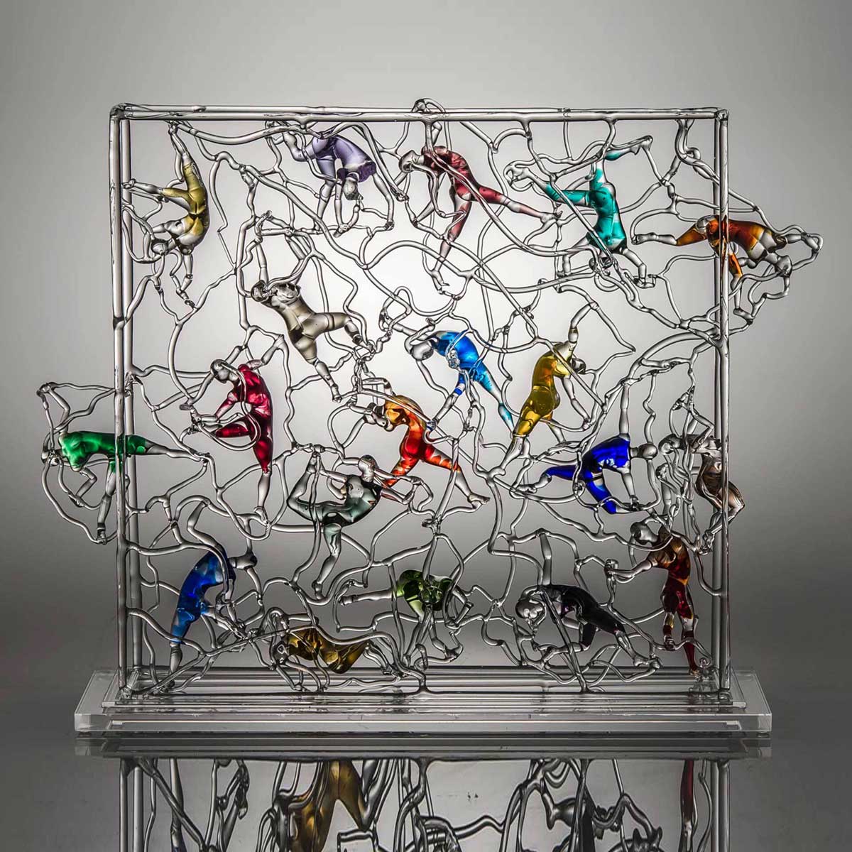 Handmade Soft Glass Flamework Sculpture - Unique Art Decor for Home, Office & Gift Giving - Perfect for Mantel, Shelf & Tabletop Display