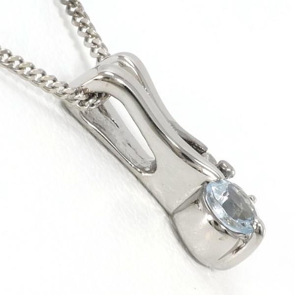 18K White Gold Blue Topaz Diamond Necklace for Women - Elegant Pendant Jewelry Gift for Anniversary, Birthday & Special Occasions