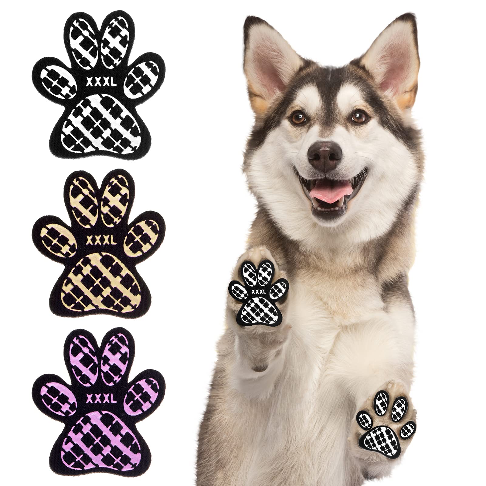BEAUTYZOO Dog Paw Protectors - Anti-Slip Grip Pads for Small, Medium & Large Dogs - Traction on Hardwood Floors & Hot Pavement - Senior Dog Paw Protection - Perfect for Indoor & Outdoor Use