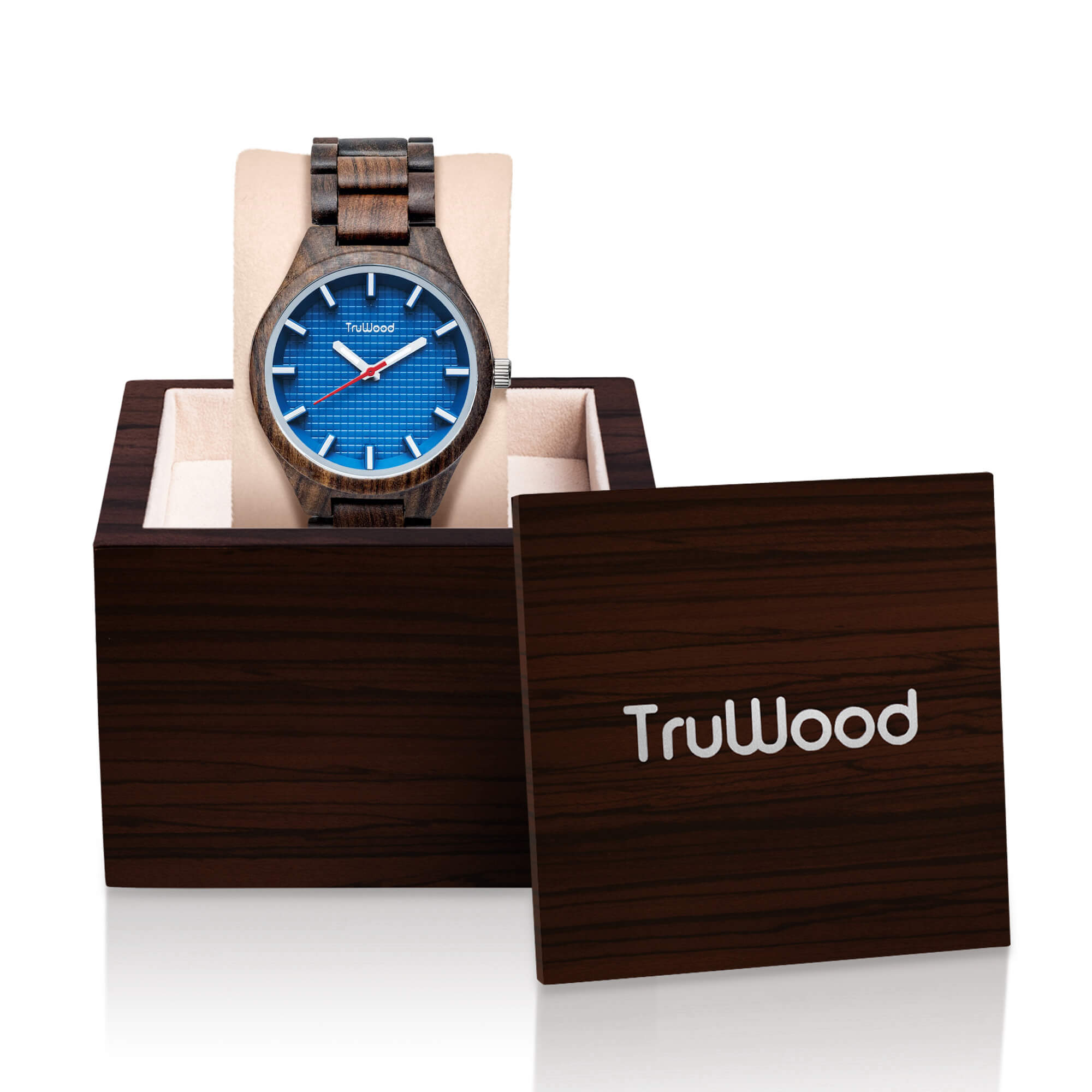 Truwood Navigator Wooden Watch for Men - Eco-Friendly Wooden Analog Wristwatch with Stainless Steel Back - Perfect for Outdoor, Casual & Business Wear