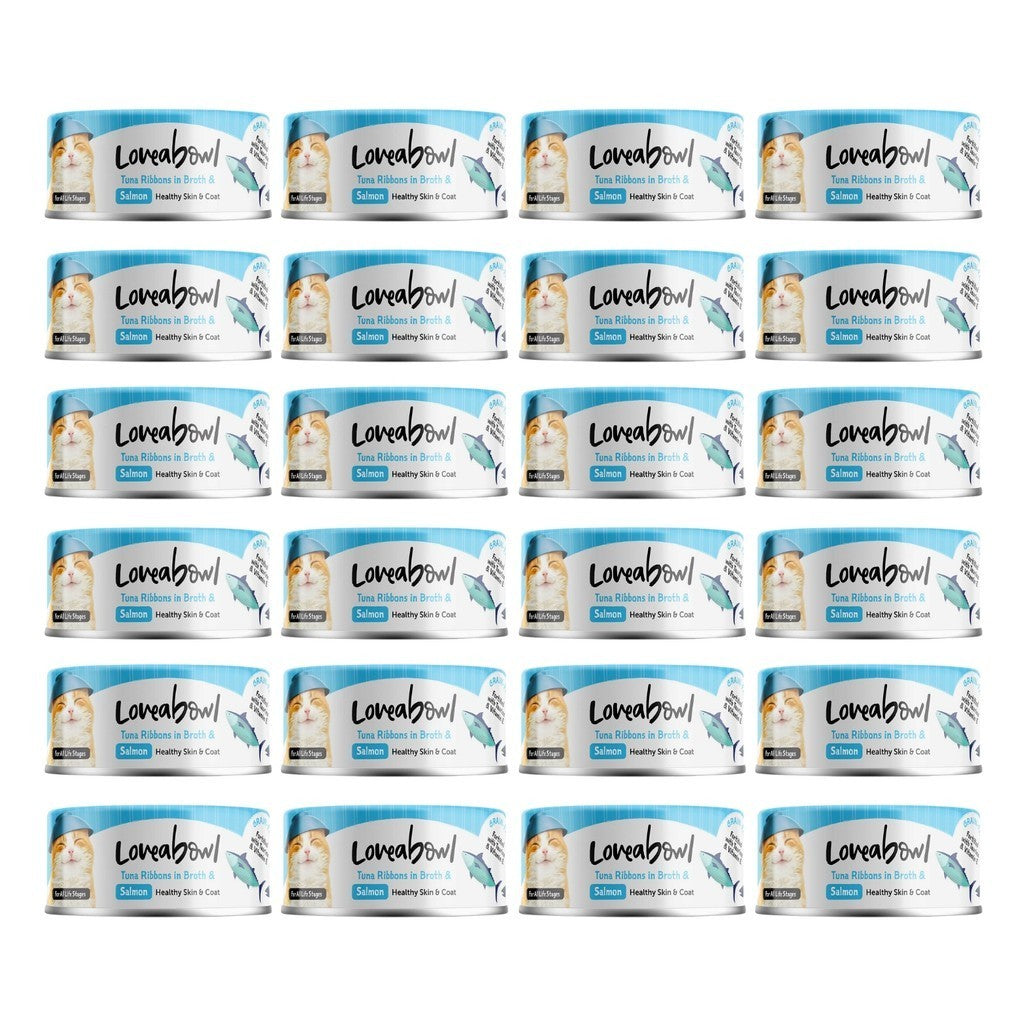 Loveabowl Chicken & Tuna in Broth Wet Cat Food - Grain Free, 24 Pack (70g Each) | Complete Nutrition for Kittens & Adult Cats | Perfect Meal Topper or Standalone Meal