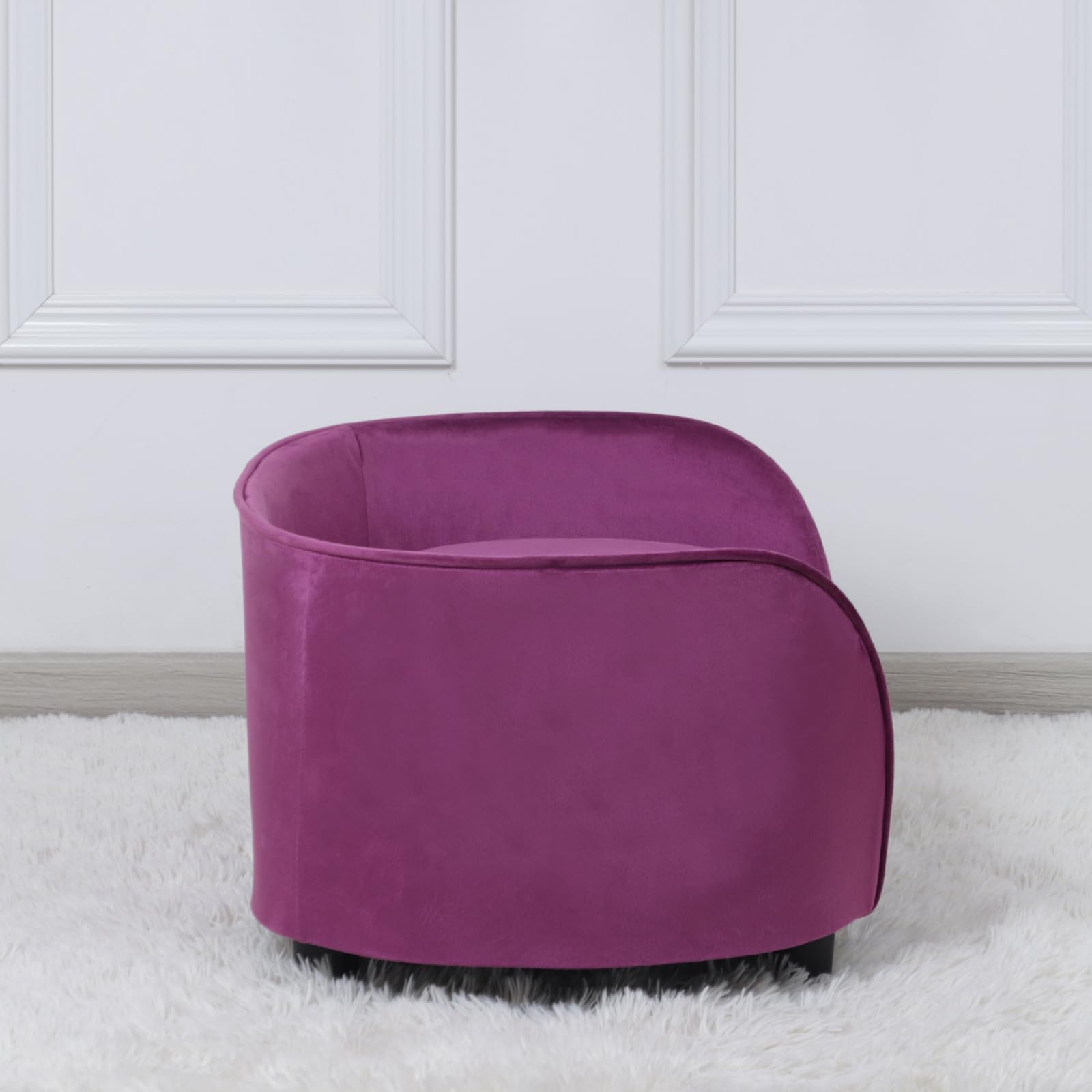 Premium Pet Sofa Bed for Small Dogs & Cats - Washable Velvet Cushion with Wooden Frame - Cozy Pet Couch for Puppies, Kittens & Small Pets (Purple) - Perfect for Living Room, Bedroom & Pet Napping Spaces