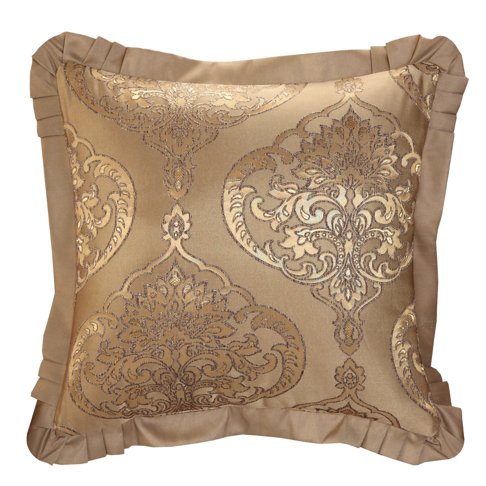 Chic Home 9-Piece Como Jacquard Bedding Set - King Size Luxury Comforter & Pillow Ensemble in Gold | Elegant Upholstery Quality Fabric for Master Bedroom Decor