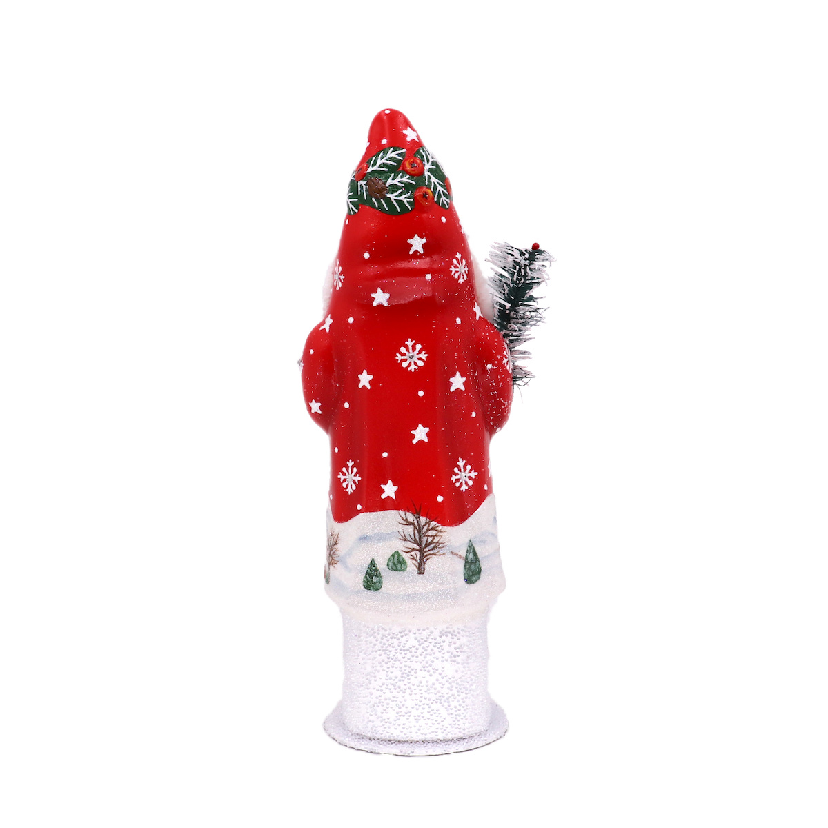 Santa Claus in Red & White Winter Coat - Festive Christmas Costume for Holiday Parties & Decorations