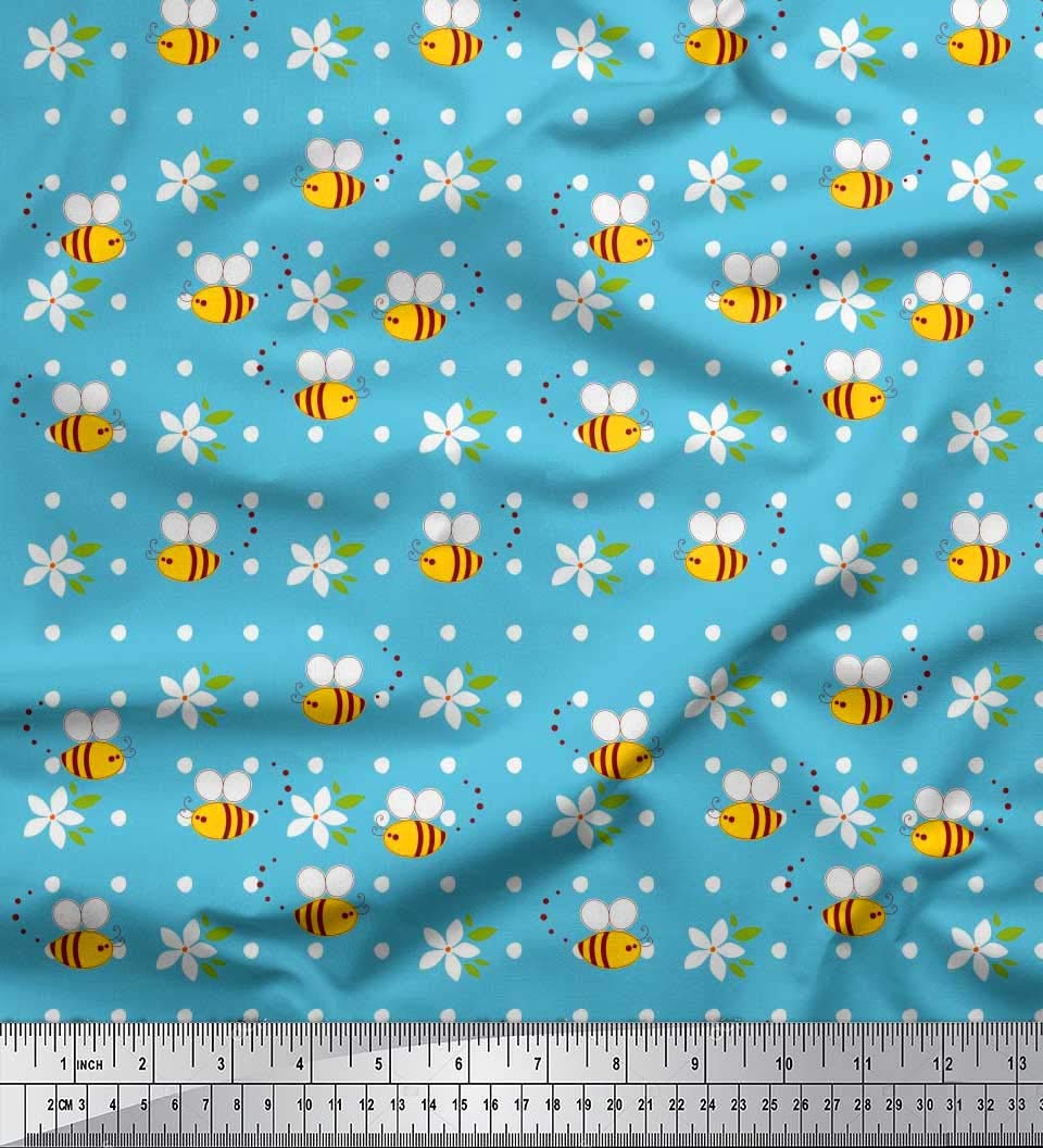 Soimoi Blue Velvet Fabric - 58