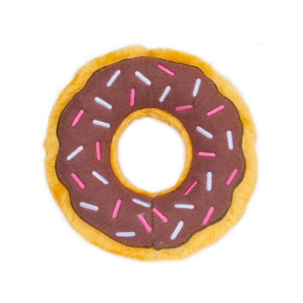 Squeaky Chocolate Plush Donut Dog Toy - Interactive Chew Toy for Small & Large Dogs - Fun Squeaker Sound for Playtime & Training - Perfect for Fetch, Cuddles & Teething Puppies