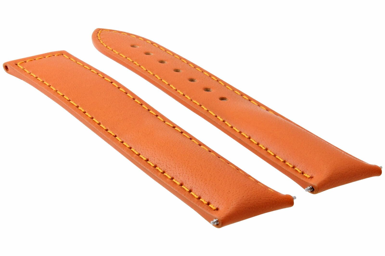 20mm Genuine Leather Watch Band Strap with Buckle - Compatible with Omega Seamaster Planet Ocean Orange - Replacement Watch Accessory for Men's Luxury Watches | Perfect for Daily Wear, Business Meetings & Special Occasions