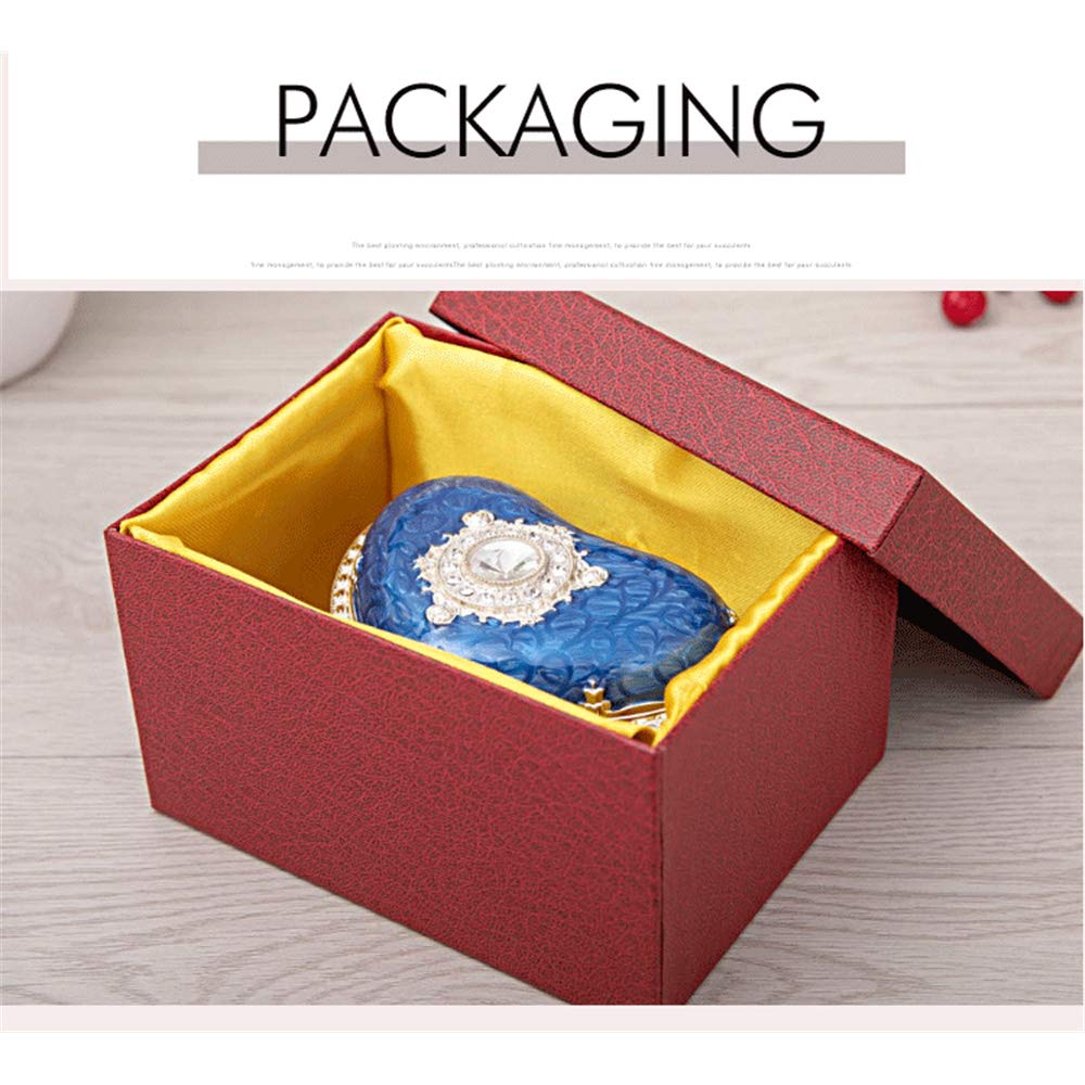 Heart-Shaped Metal Jewelry Box - Elegant Enamel Trinket Storage for Women, Princess Style Gift (Large, Blue) | Perfect for Organizing Rings, Necklaces & Keepsakes