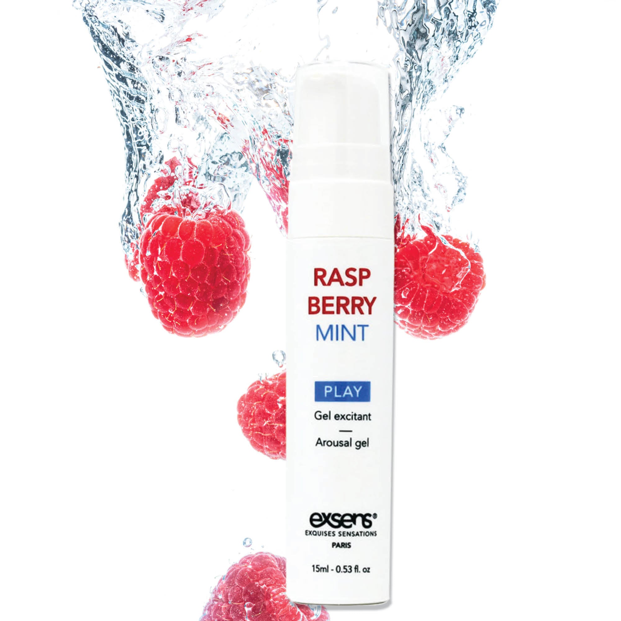 Exsens Raspberry Mint Arousal Lubricant & Flavored Foreplay Gel - 15ml (0.53 fl.oz) - Water-Based Personal Lubricant for Couples - Enhances Sensation & Intimacy - Perfect for Date Nights & Romantic Moments