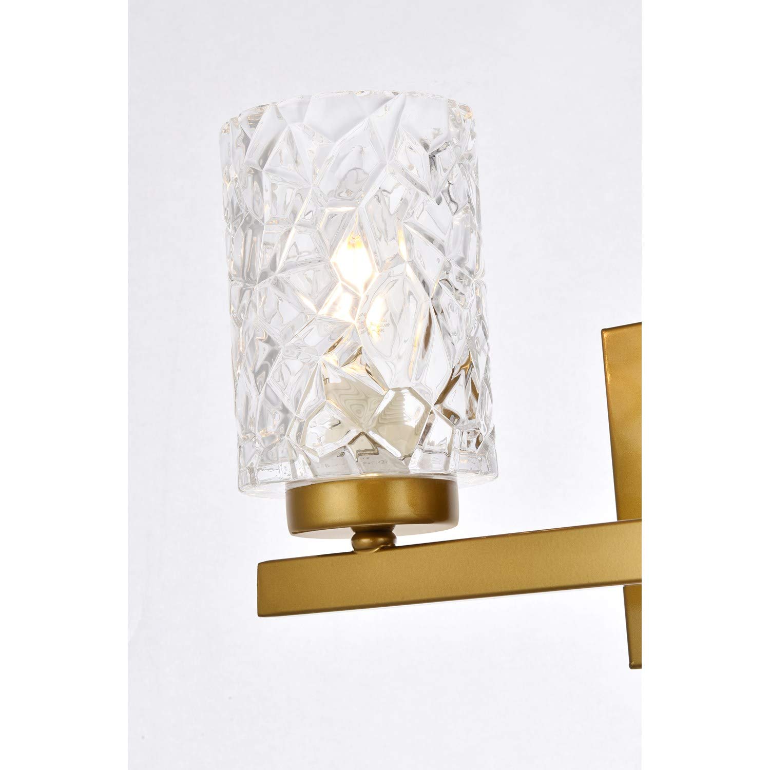 Cassie 2-Light Brass Bathroom Wall Sconce with Clear Glass Shade - Perfect for Vanity Lighting, Powder Room & Modern Bathroom Decor