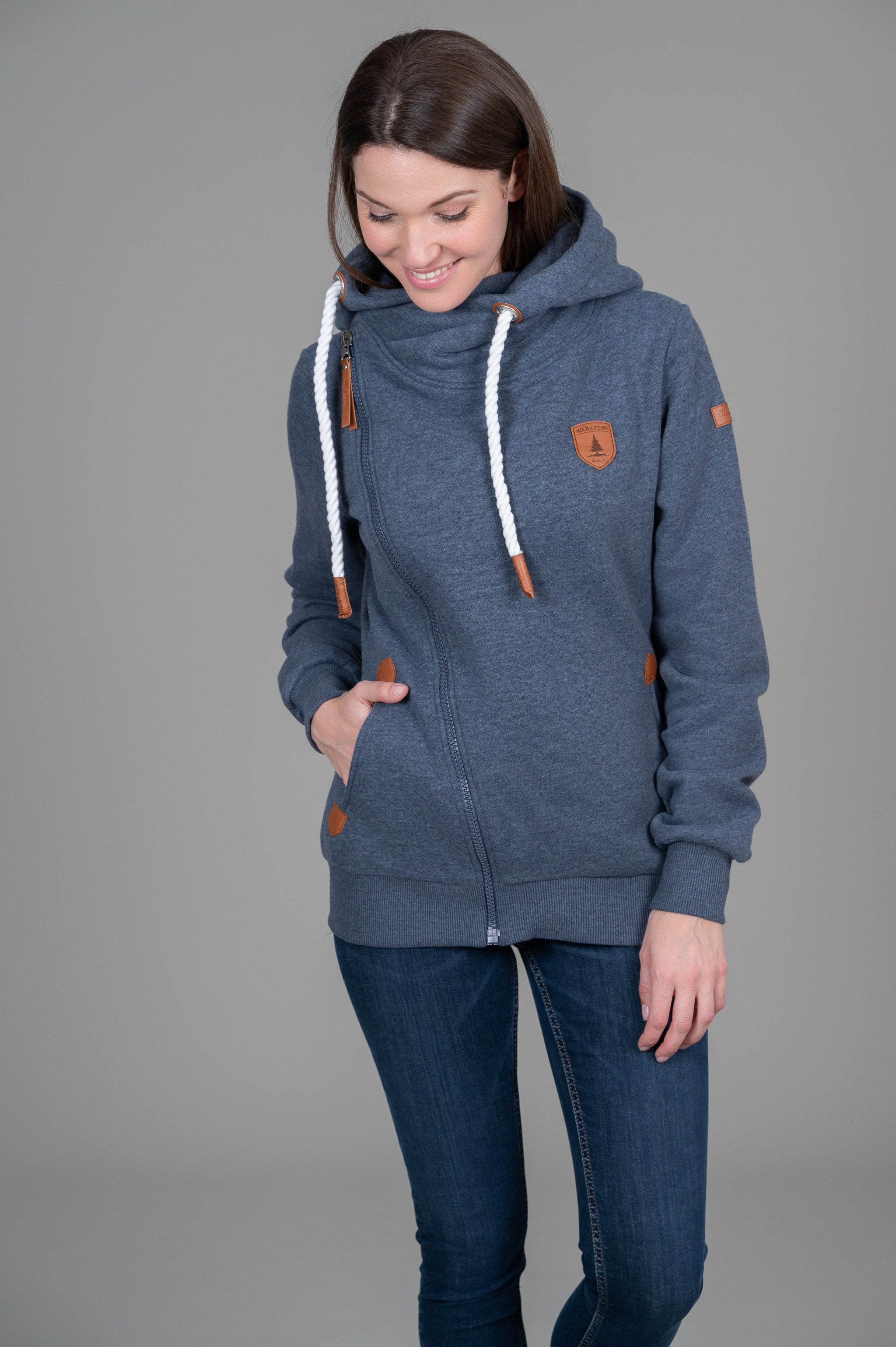 Athena Navy Full Zip Hoodie for Women - Comfortable & Stylish Pullover Jacket - Perfect for Casual Wear, Gym, and Outdoor Activities